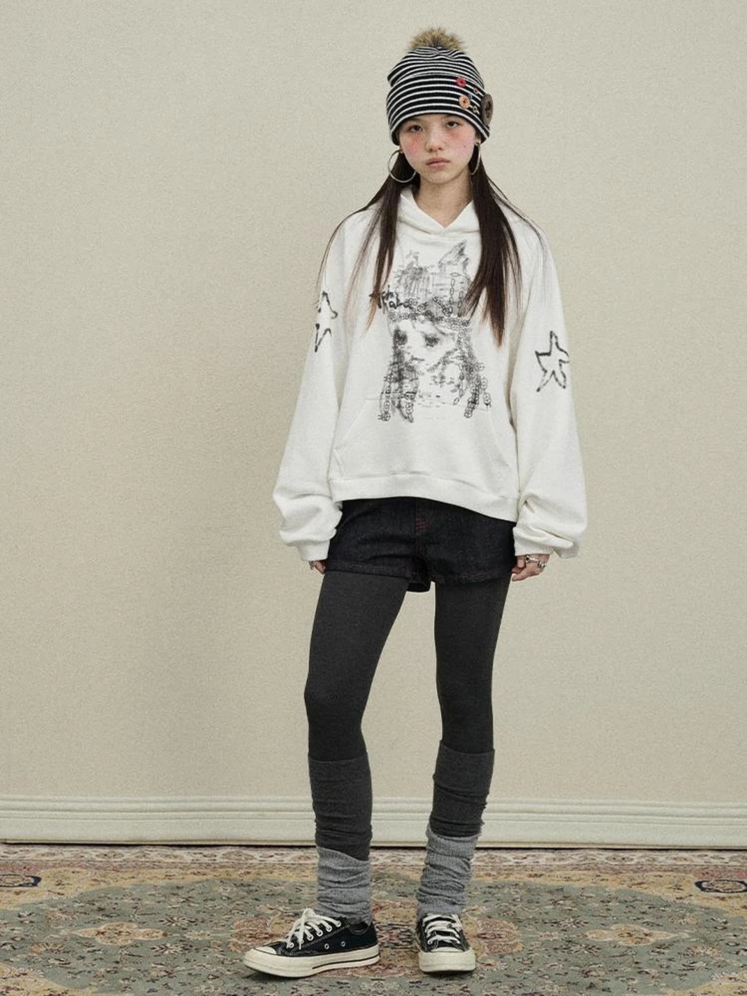 Stars Me Hooded Jacket Women Spring Fall 2025 New Casual Outerwear
