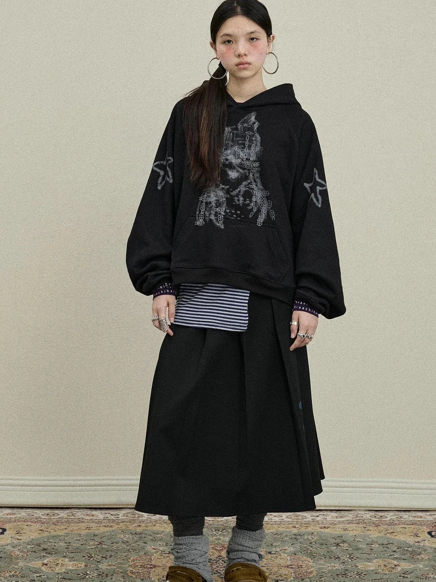 Stars Me Hooded Jacket Women Spring Fall 2025 New Casual Outerwear