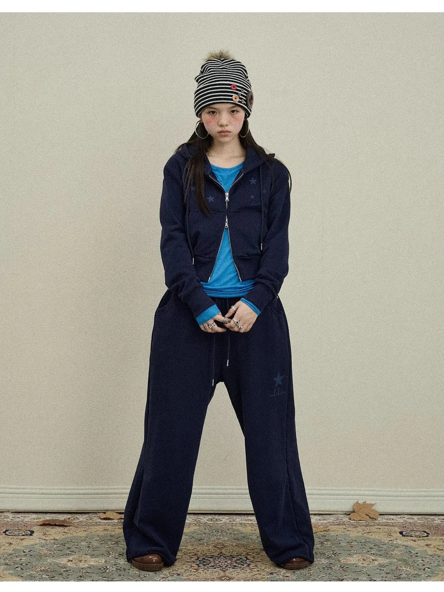 Stars Wide Leg Pants For Women Loose Fit Casual Trousers