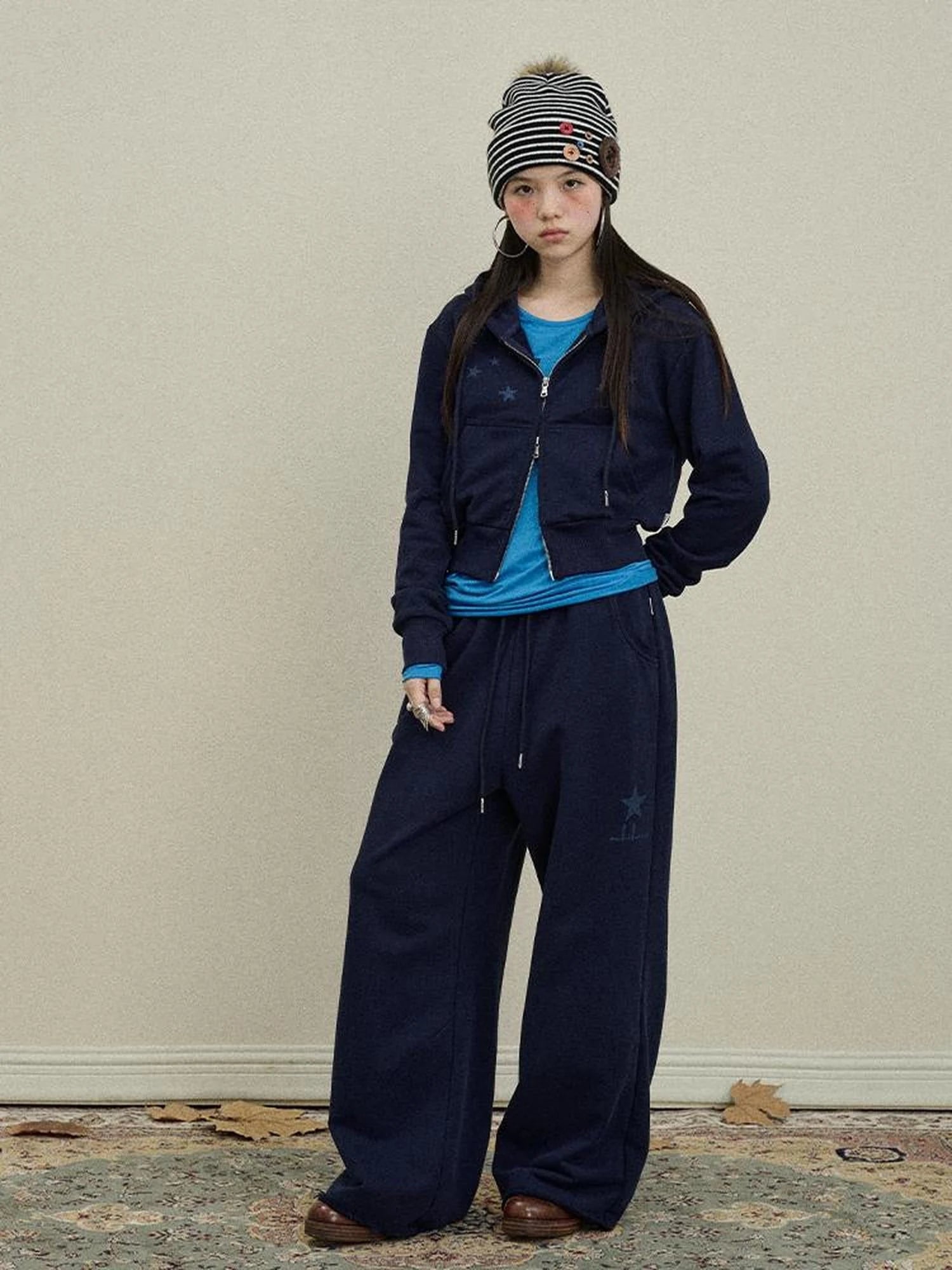 Stars Wide Leg Pants For Women Loose Fit Casual Trousers