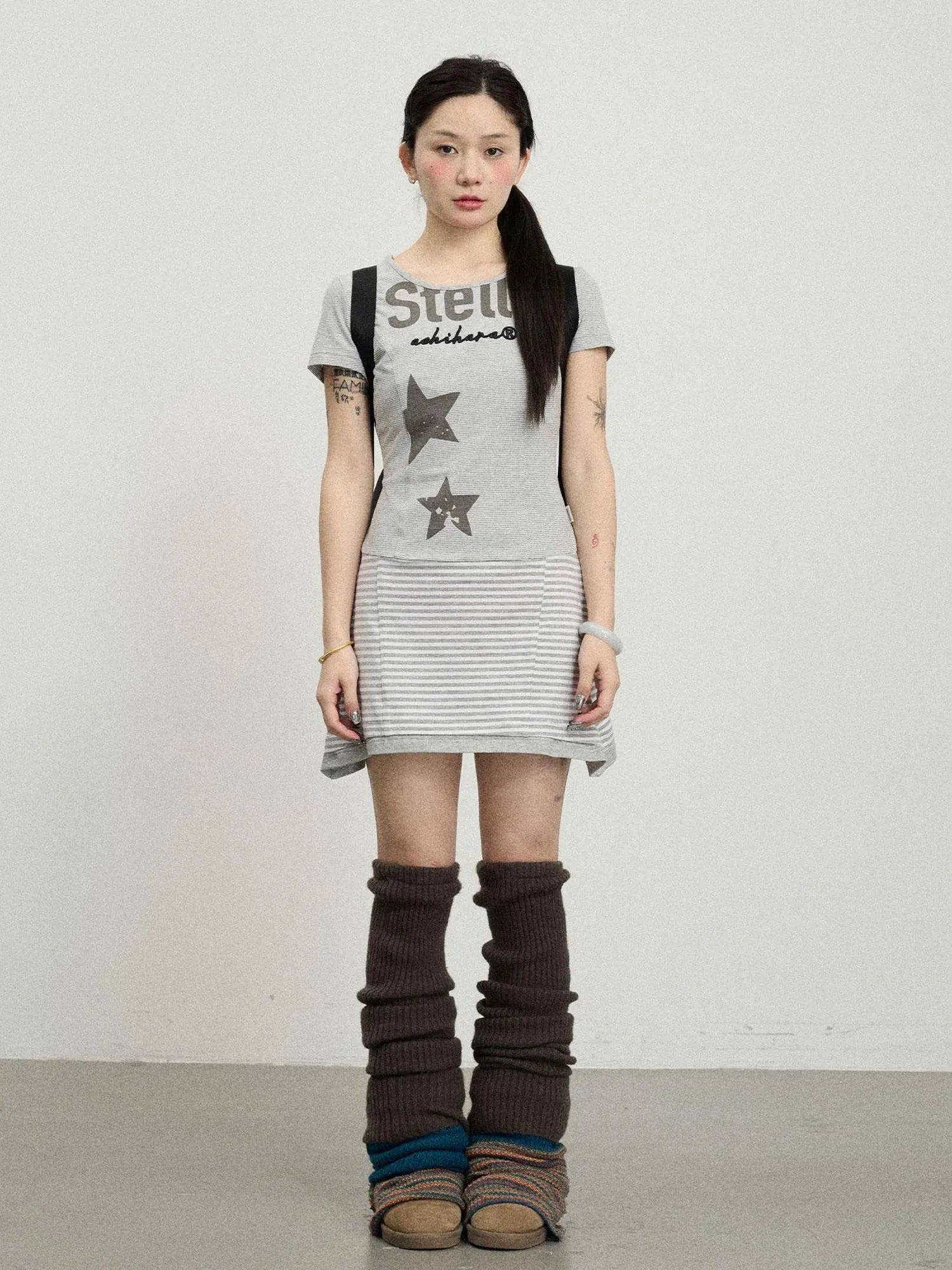 Stella Stolen Romance Short Sleeve Striped Dress