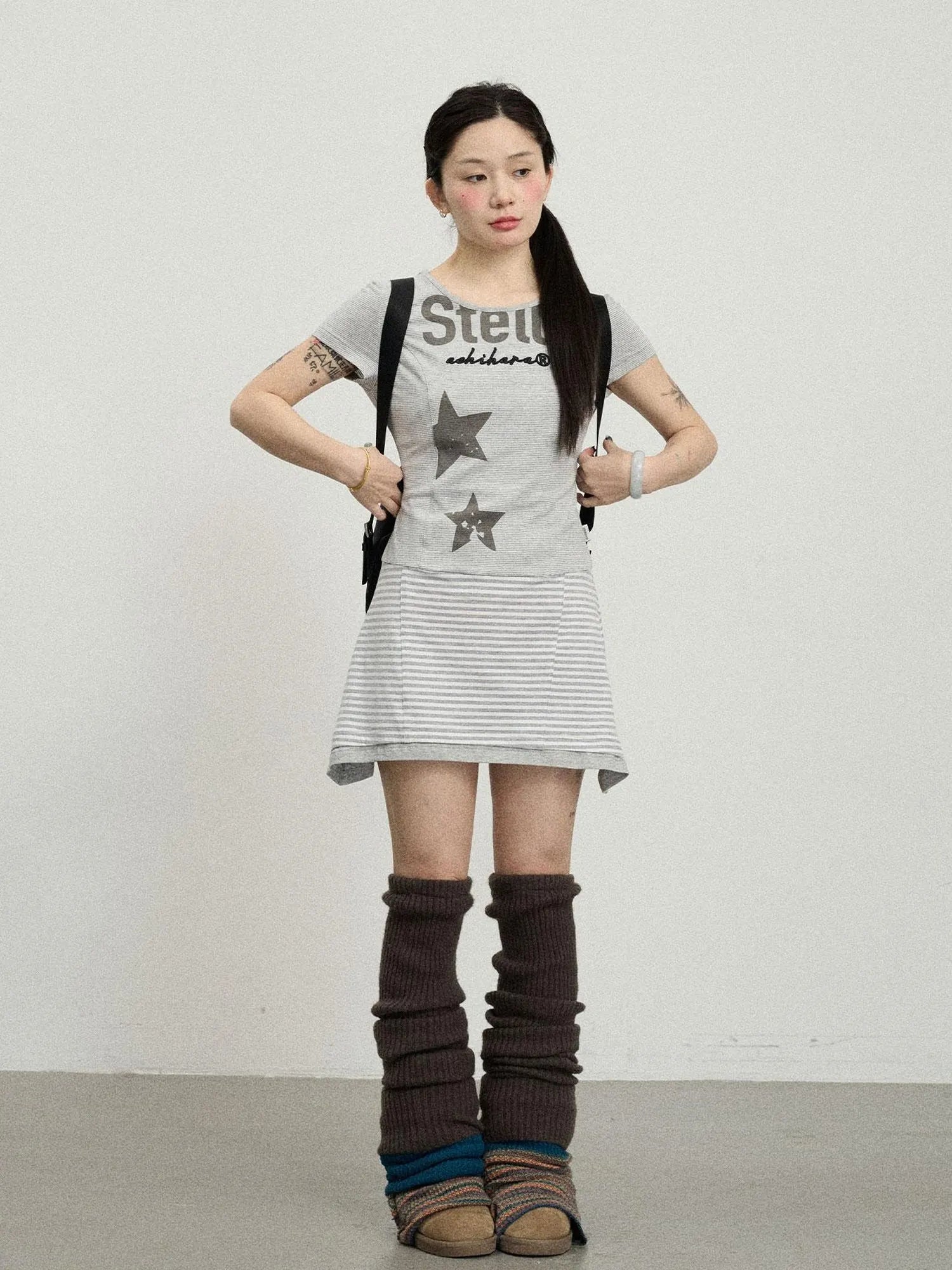 Stella Stolen Romance Short Sleeve Striped Dress
