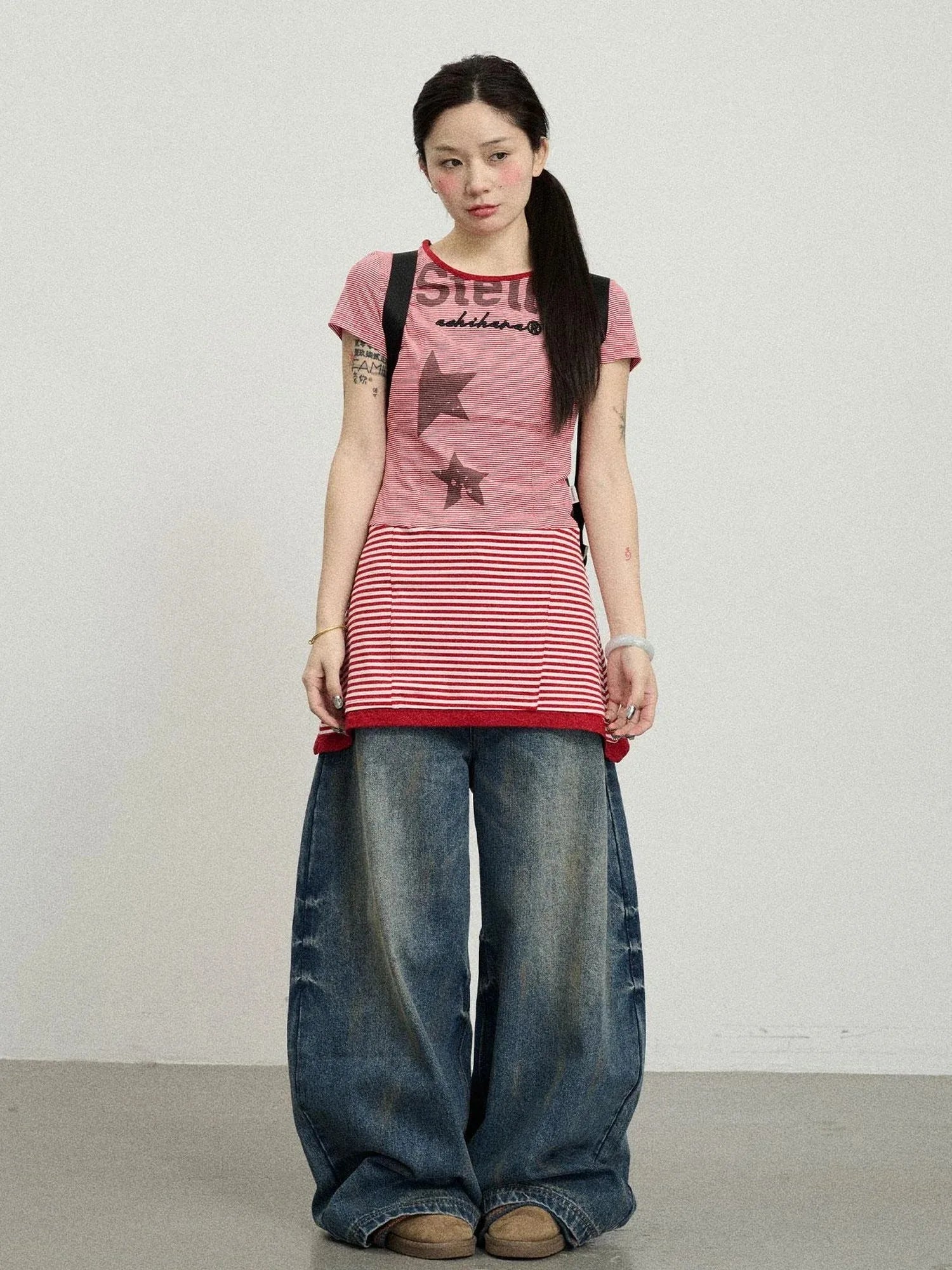 Stella Stolen Romance Short Sleeve Striped Dress