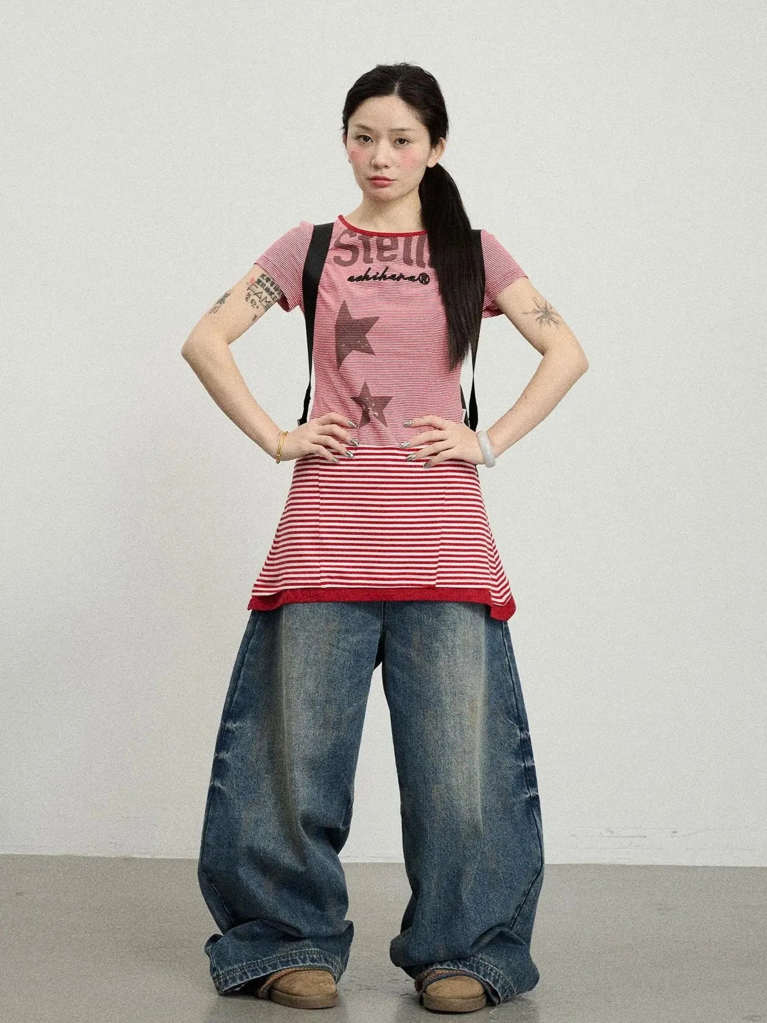 Stella Stolen Romance Short Sleeve Striped Dress