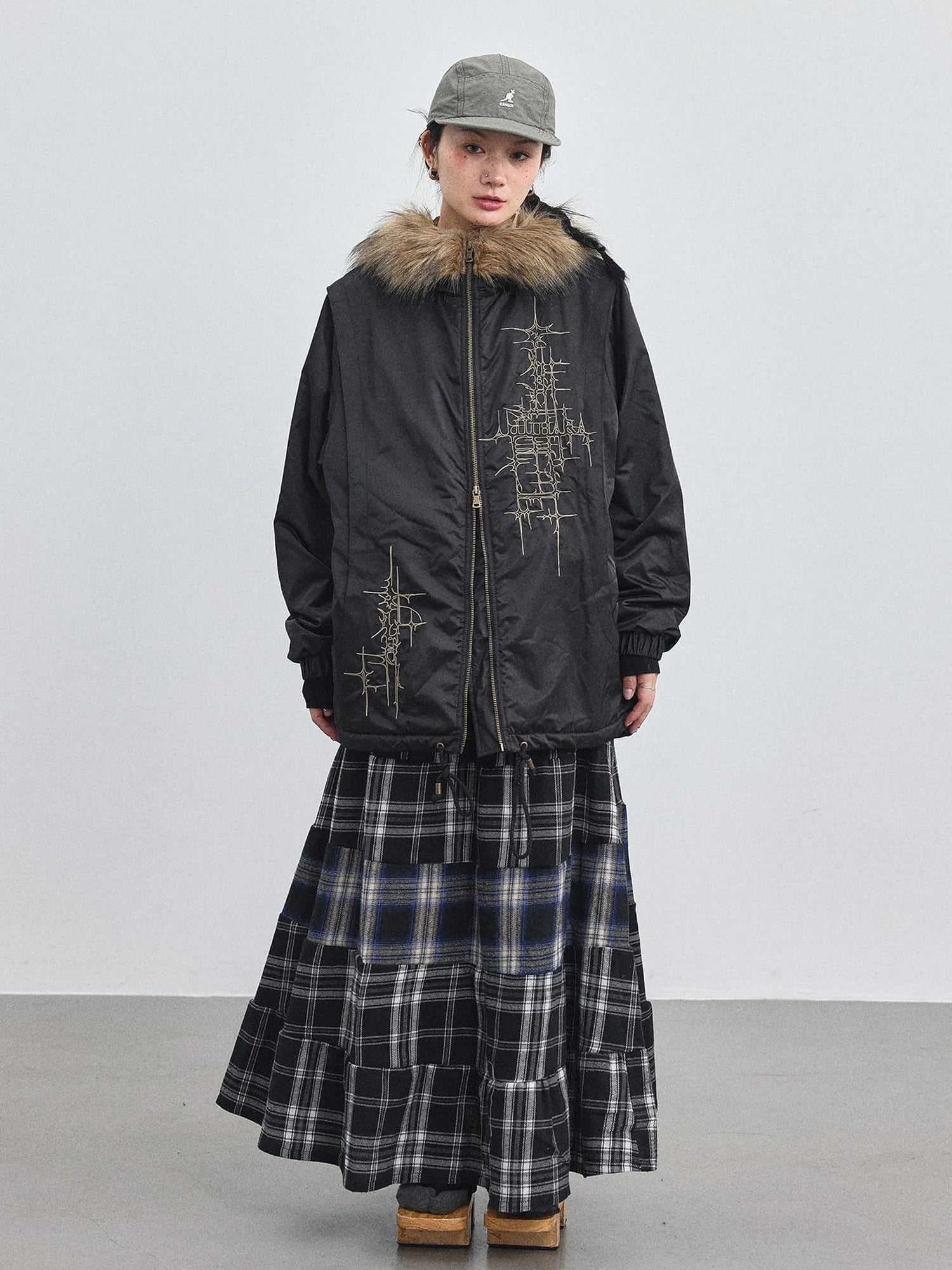Stellar Quilted Nylon Parka With Fur Trim