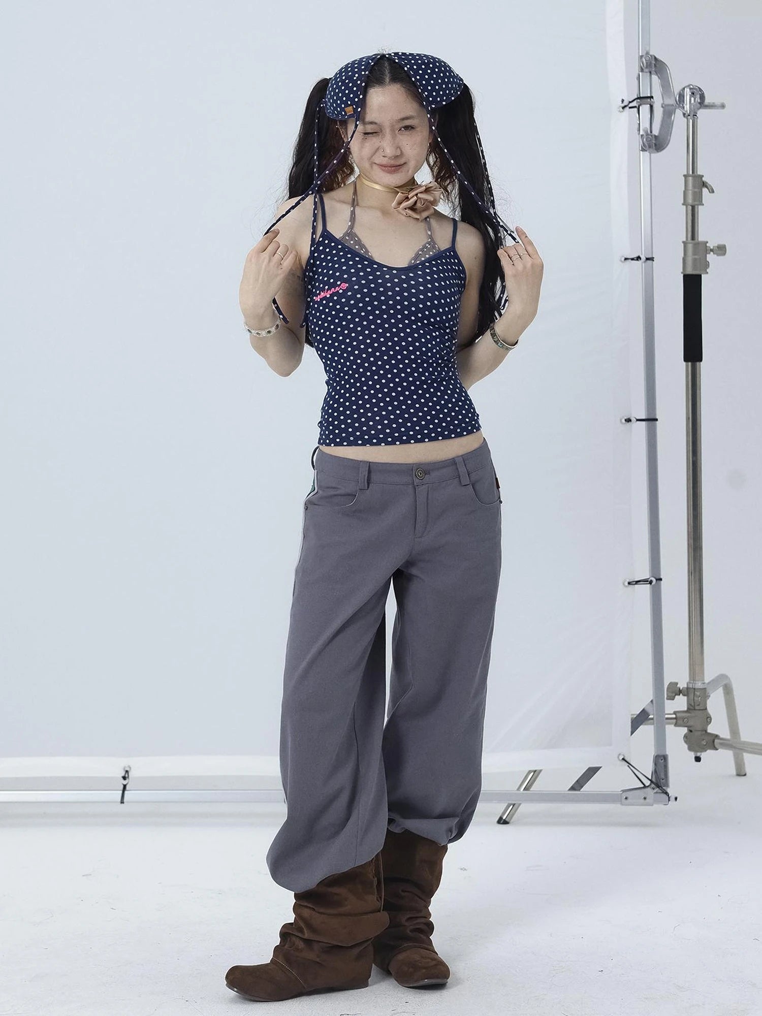 Strappy Dot Bustier Top For Summer