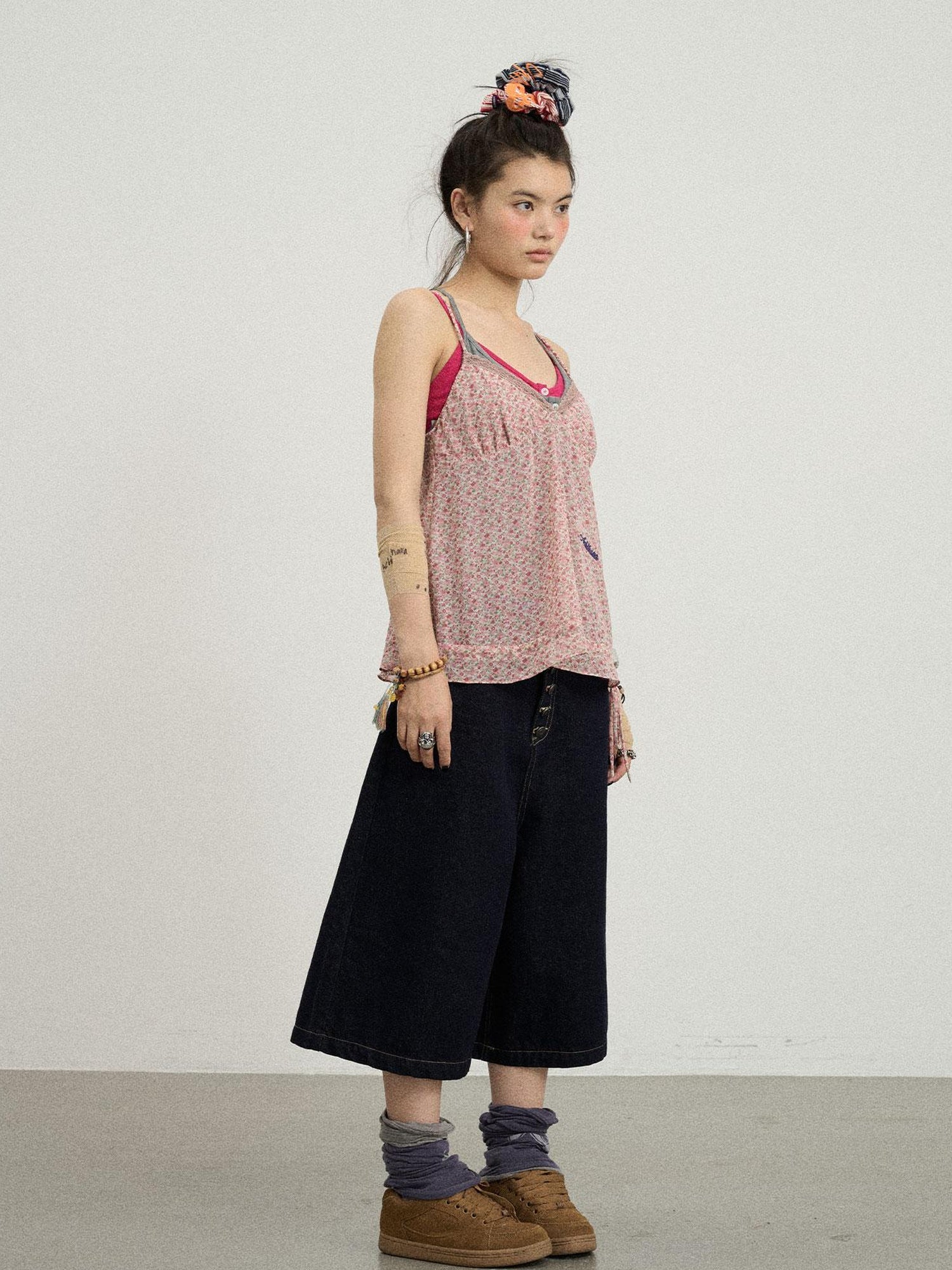 Achihara Street Inspired Cropped Wide Leg Jeans