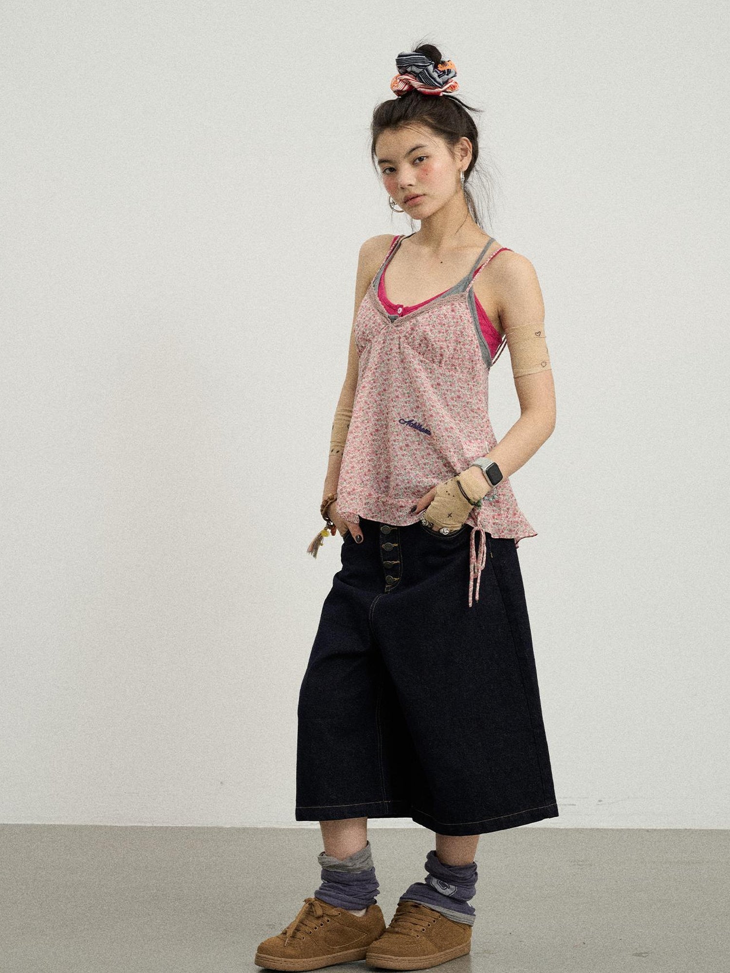 Achihara Street Inspired Cropped Wide Leg Jeans