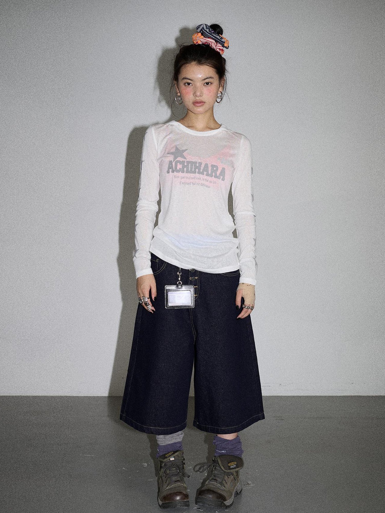 Achihara Street Inspired Cropped Wide Leg Jeans