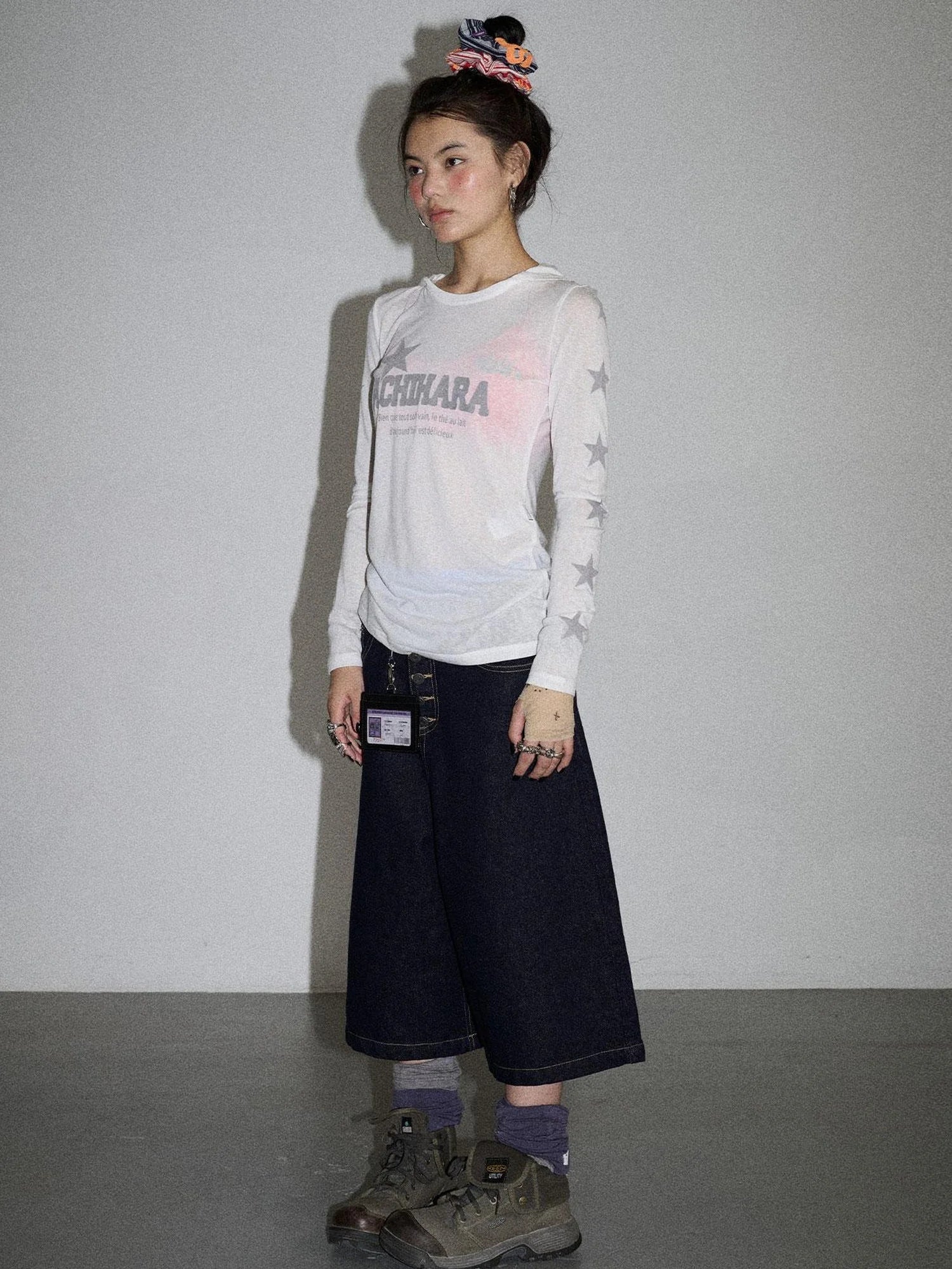 Street Inspired Cropped Wide Leg Jeans