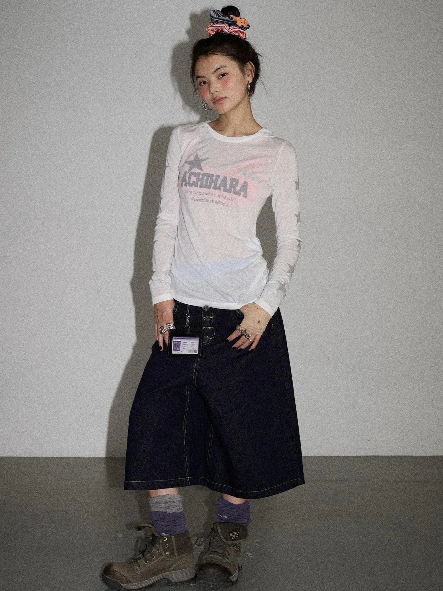 Street Inspired Cropped Wide Leg Jeans