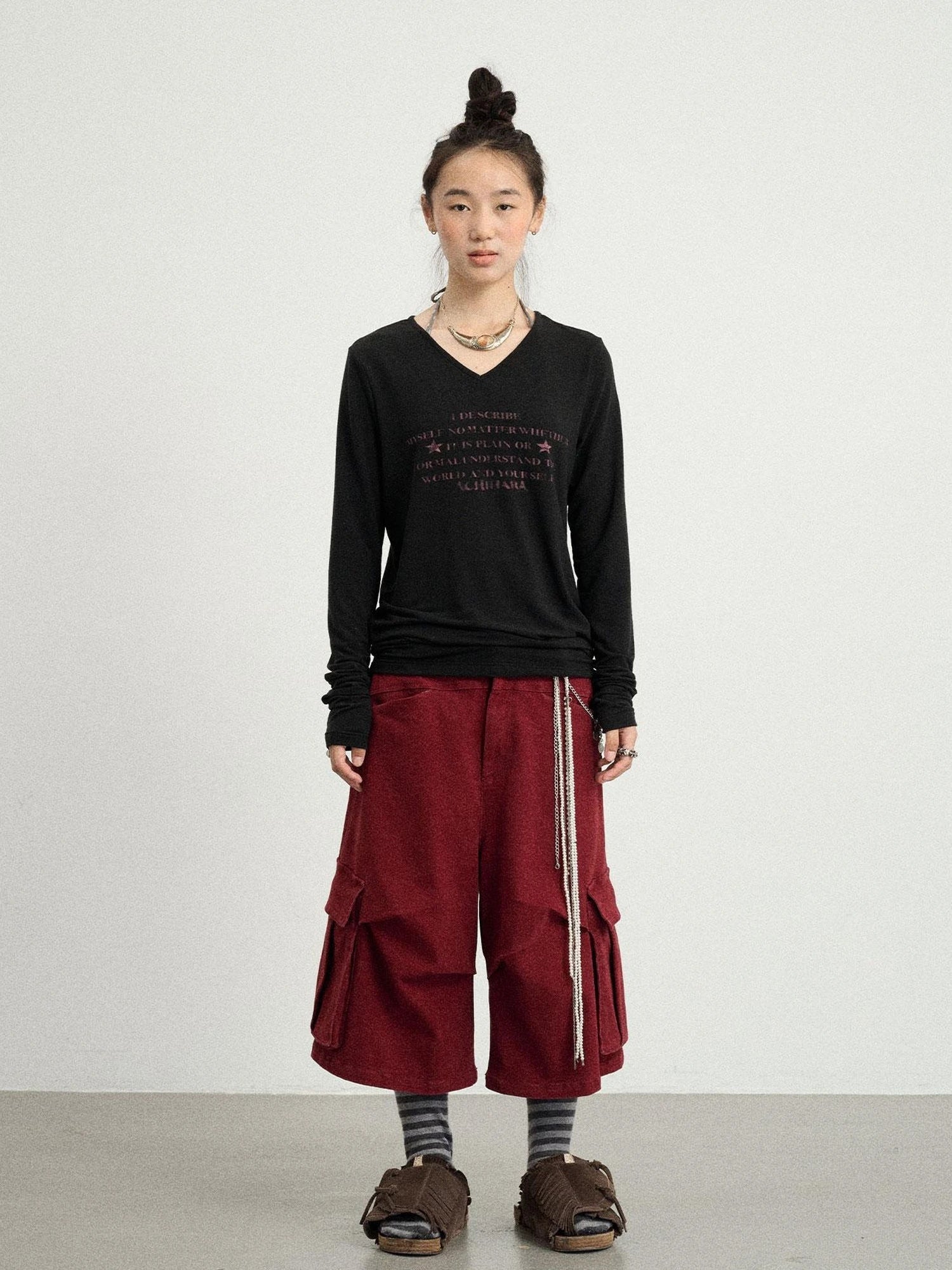 Stretch Cotton Cargo Capri Pants