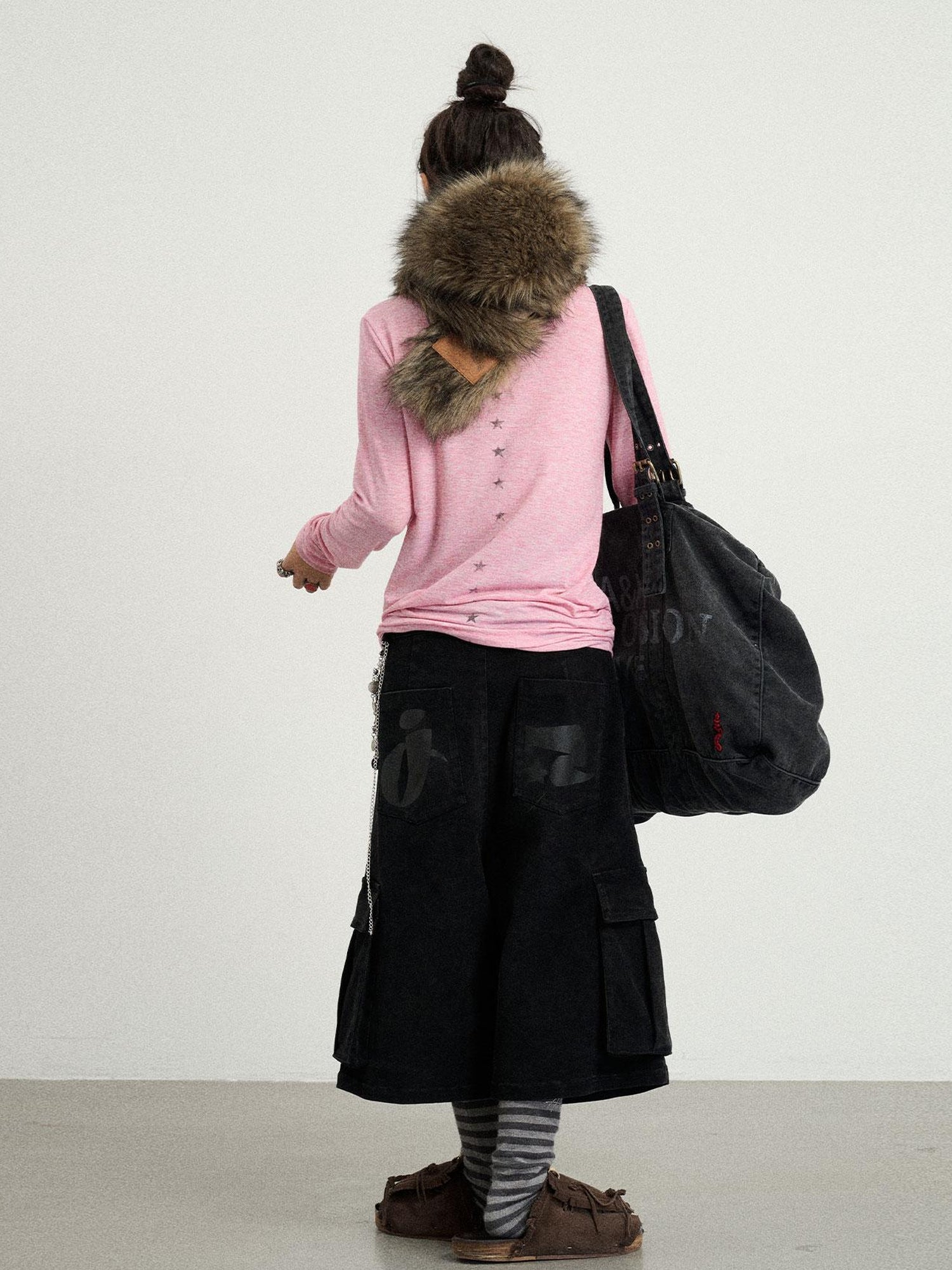 Achihara Stretch Washed Cotton Cargo Capri Pants