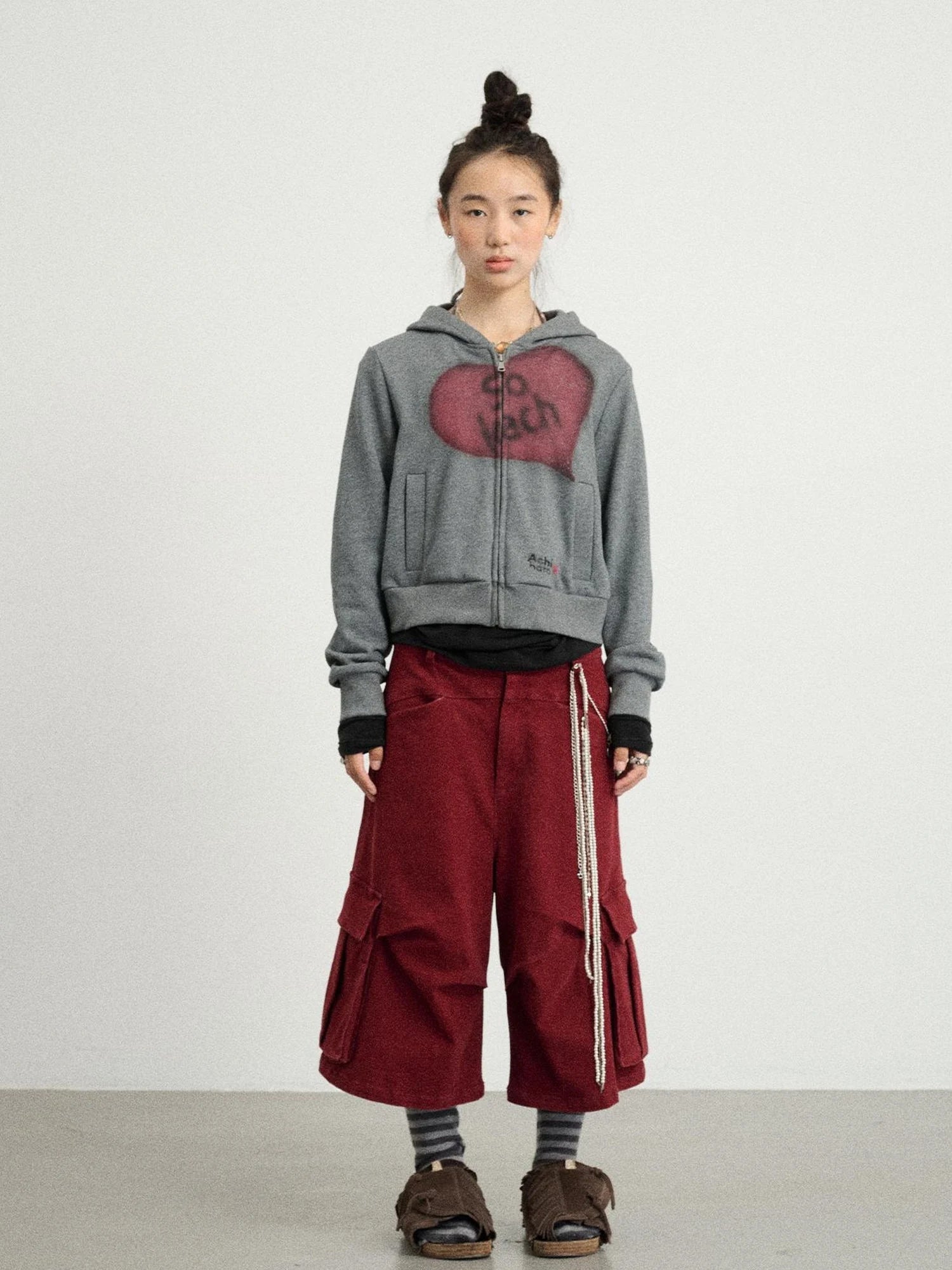 Stretch Washed Cotton Cargo Capri Pants