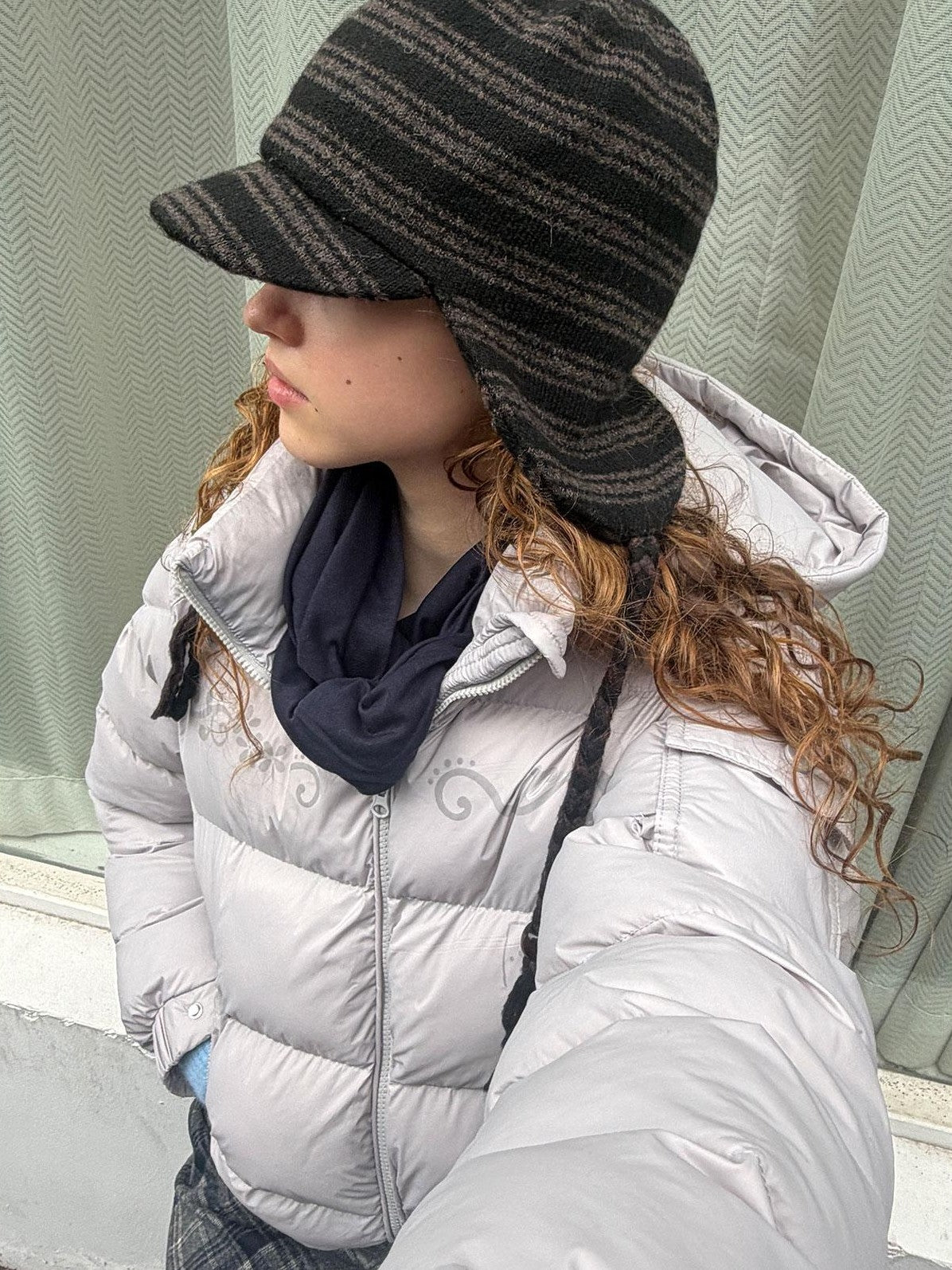 Achihara Striped Knit Earflap Women&