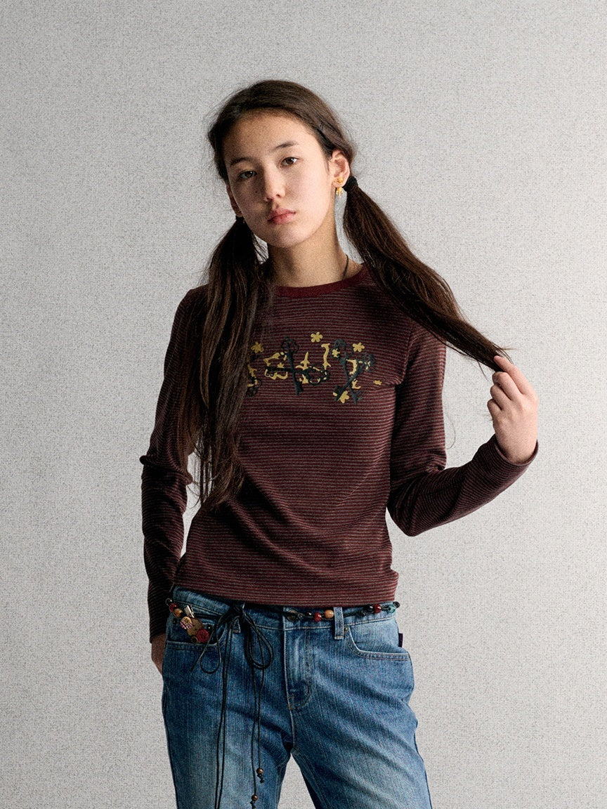 Achihara_Striped_Print_Crew_Neck_Pullover_Women&