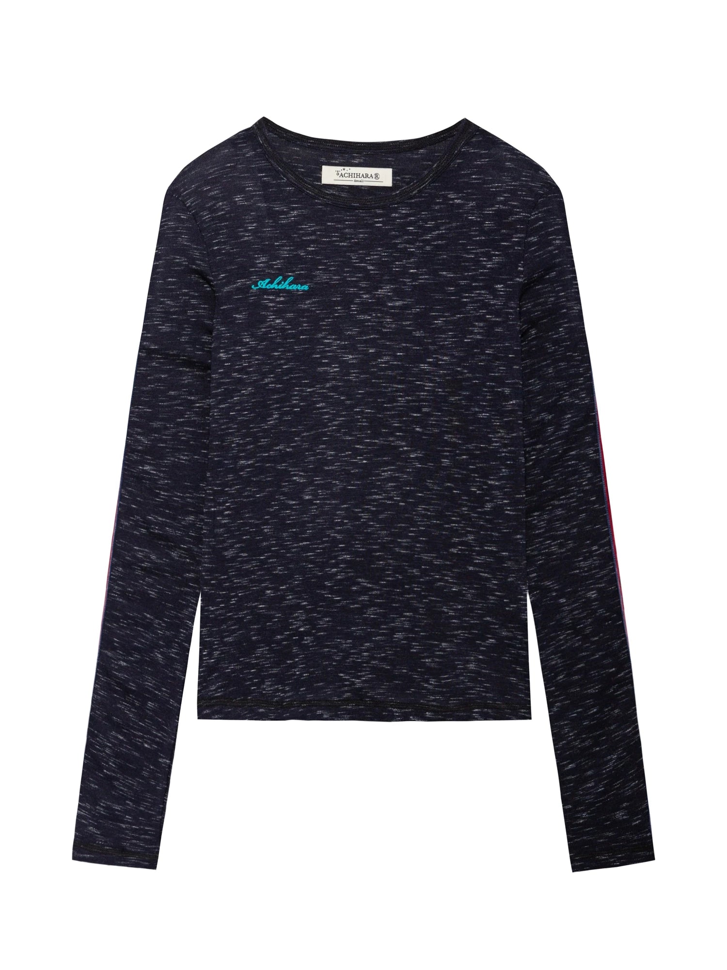 Striped Velvet Ribbed Long Sleeve V-neck Top