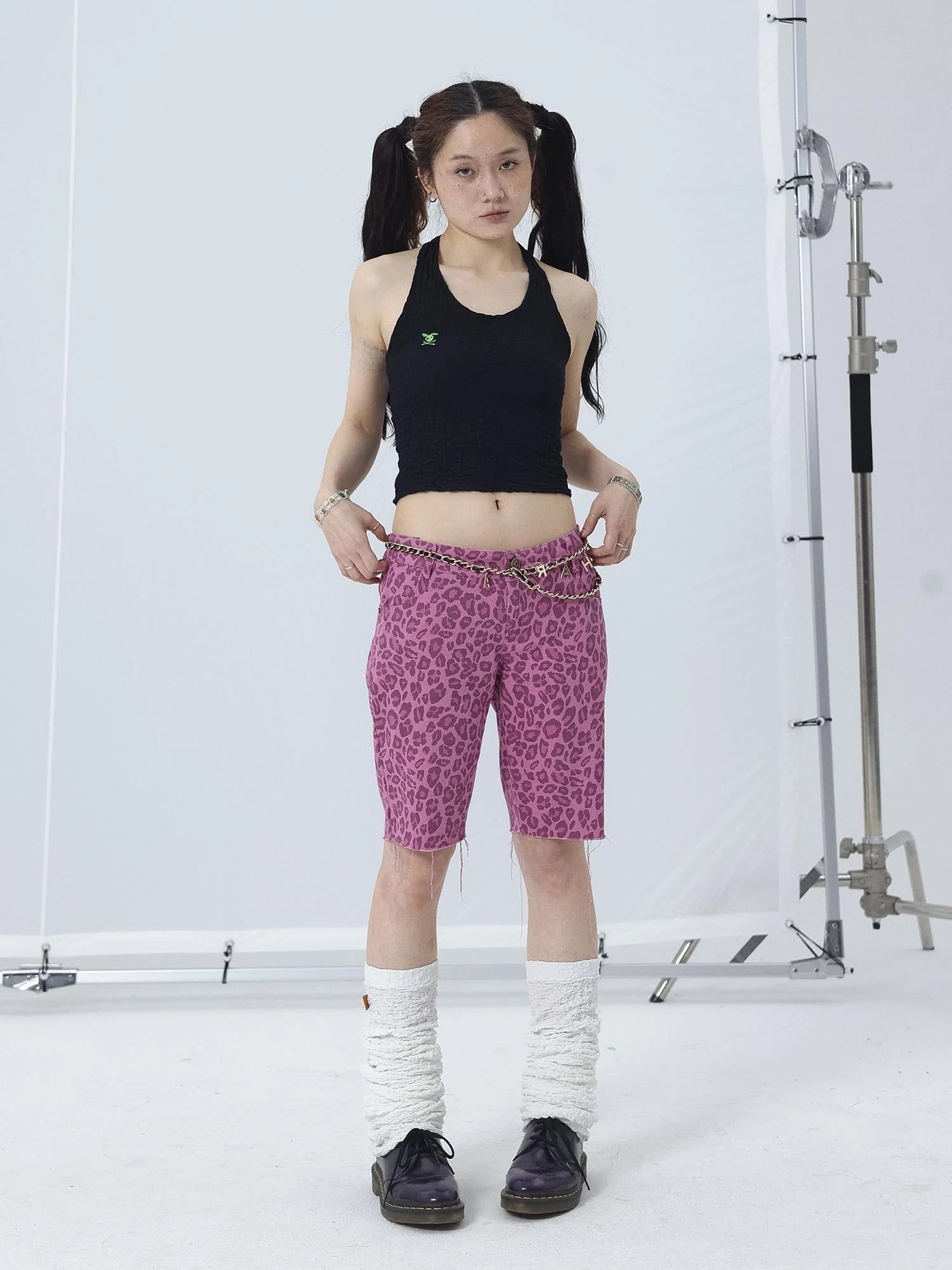 Summer Black Cropped Bubble Sleeve T-shirt Round Neck Top