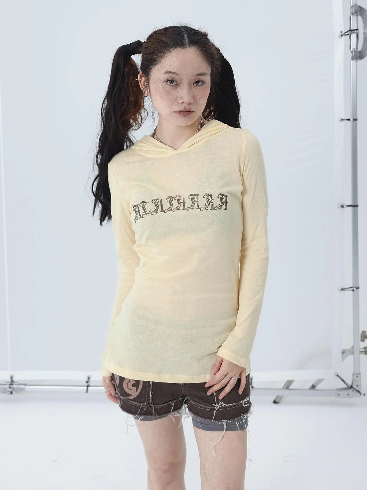 Summer Cool Long Sleeve Hooded Split Hem T Shirt