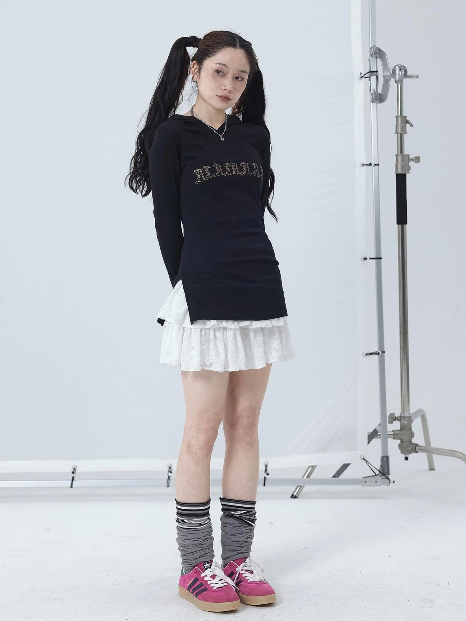 Summer Cool Long Sleeve Hooded Split Hem T Shirt