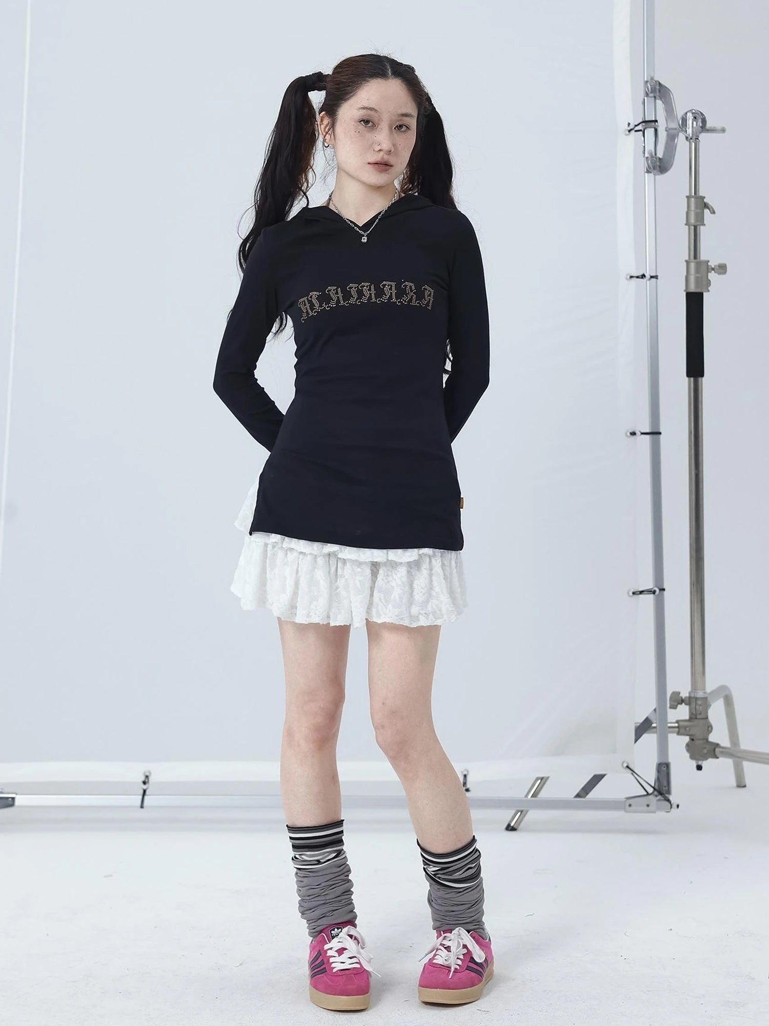 Summer Cool Long Sleeve Hooded Split Hem T Shirt