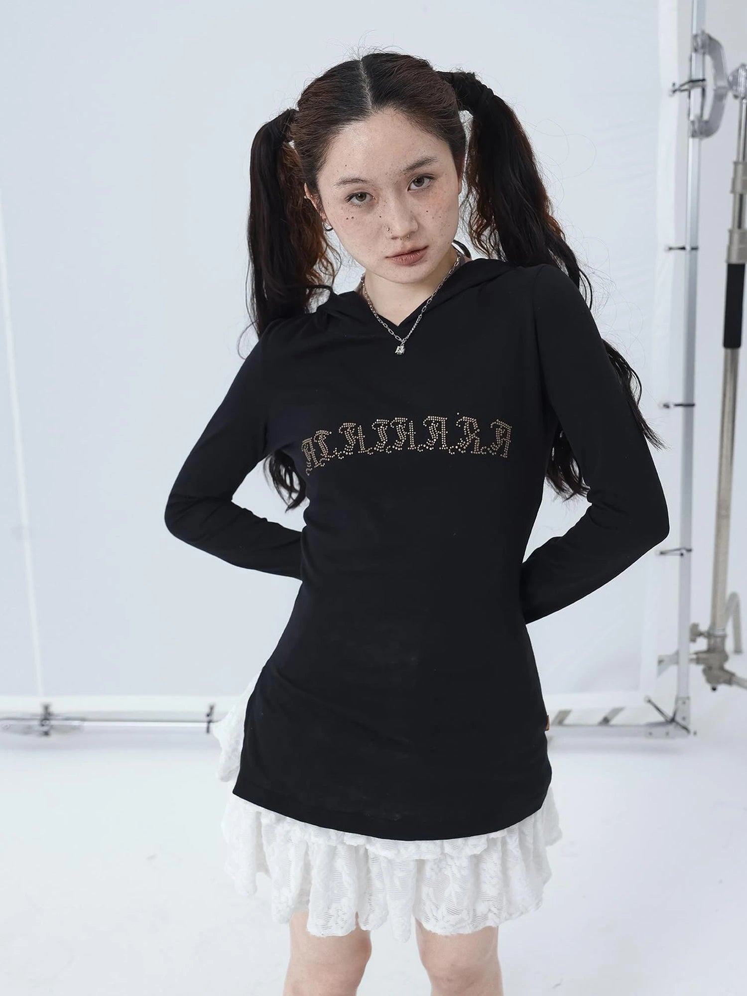 Summer Cool Long Sleeve Hooded Split Hem T Shirt