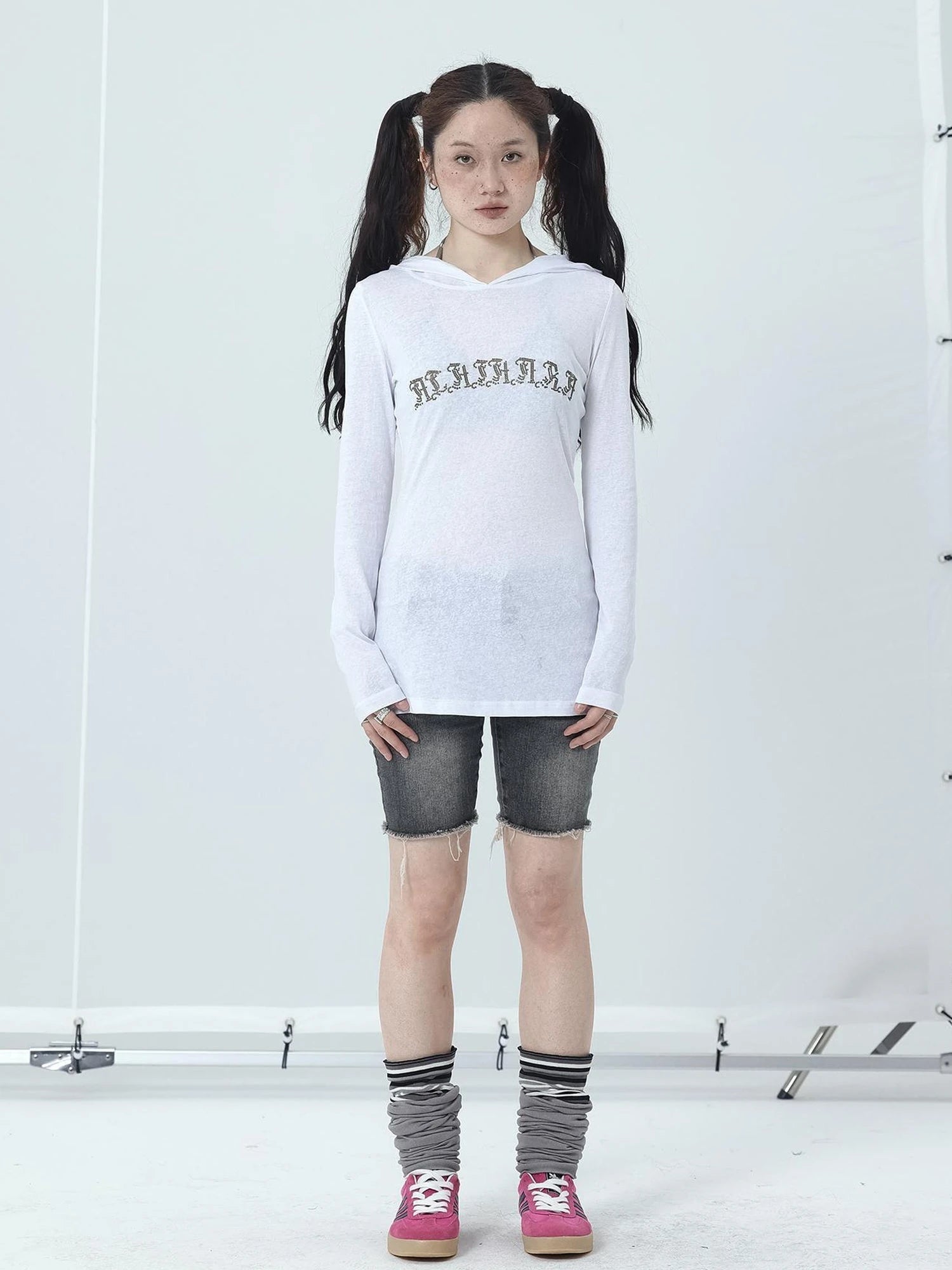 Summer Cool Long Sleeve Hooded Split Hem T Shirt