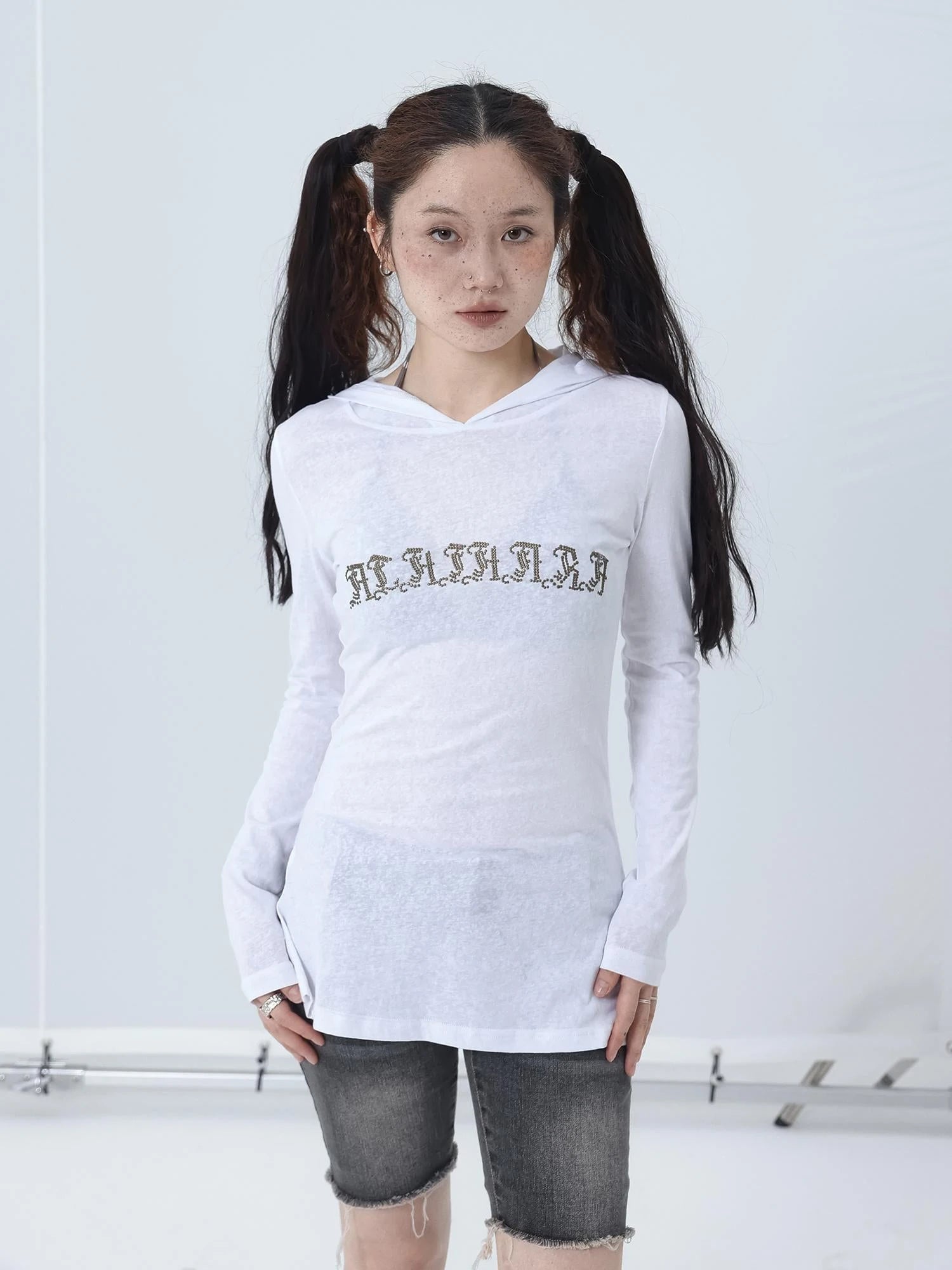 Summer Cool Long Sleeve Hooded Split Hem T Shirt