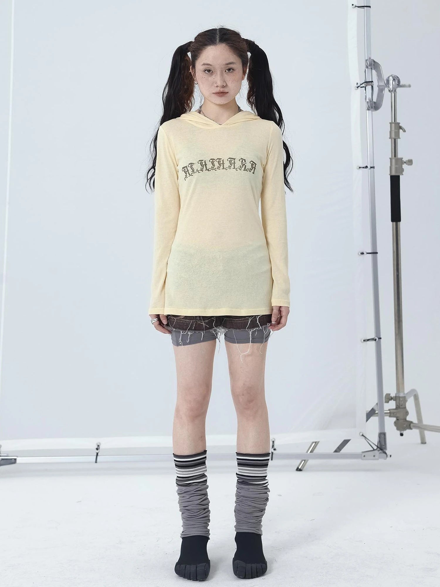 Summer Cool Long Sleeve Hooded Split Hem T Shirt