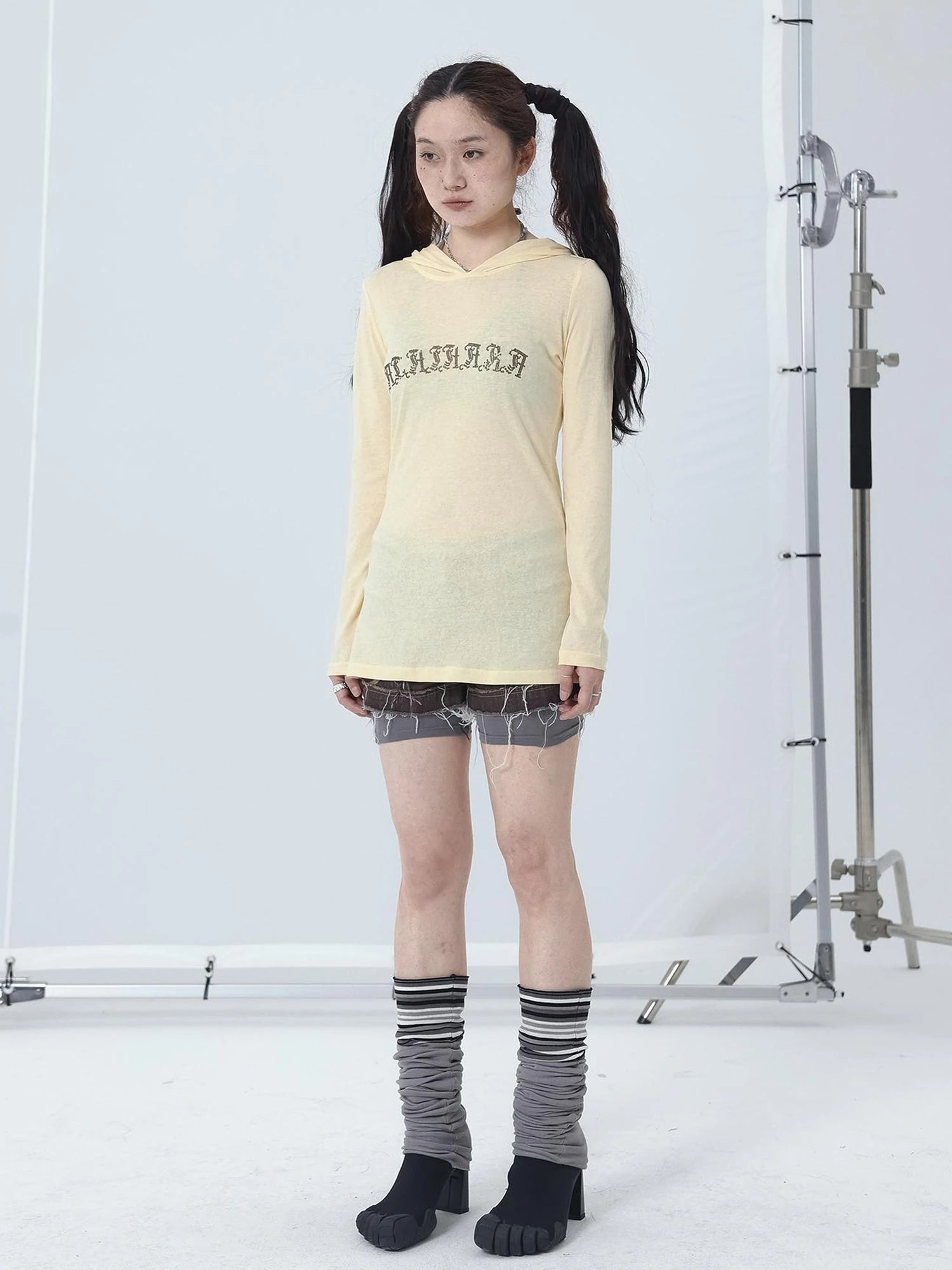 Summer Cool Long Sleeve Hooded Split Hem T Shirt