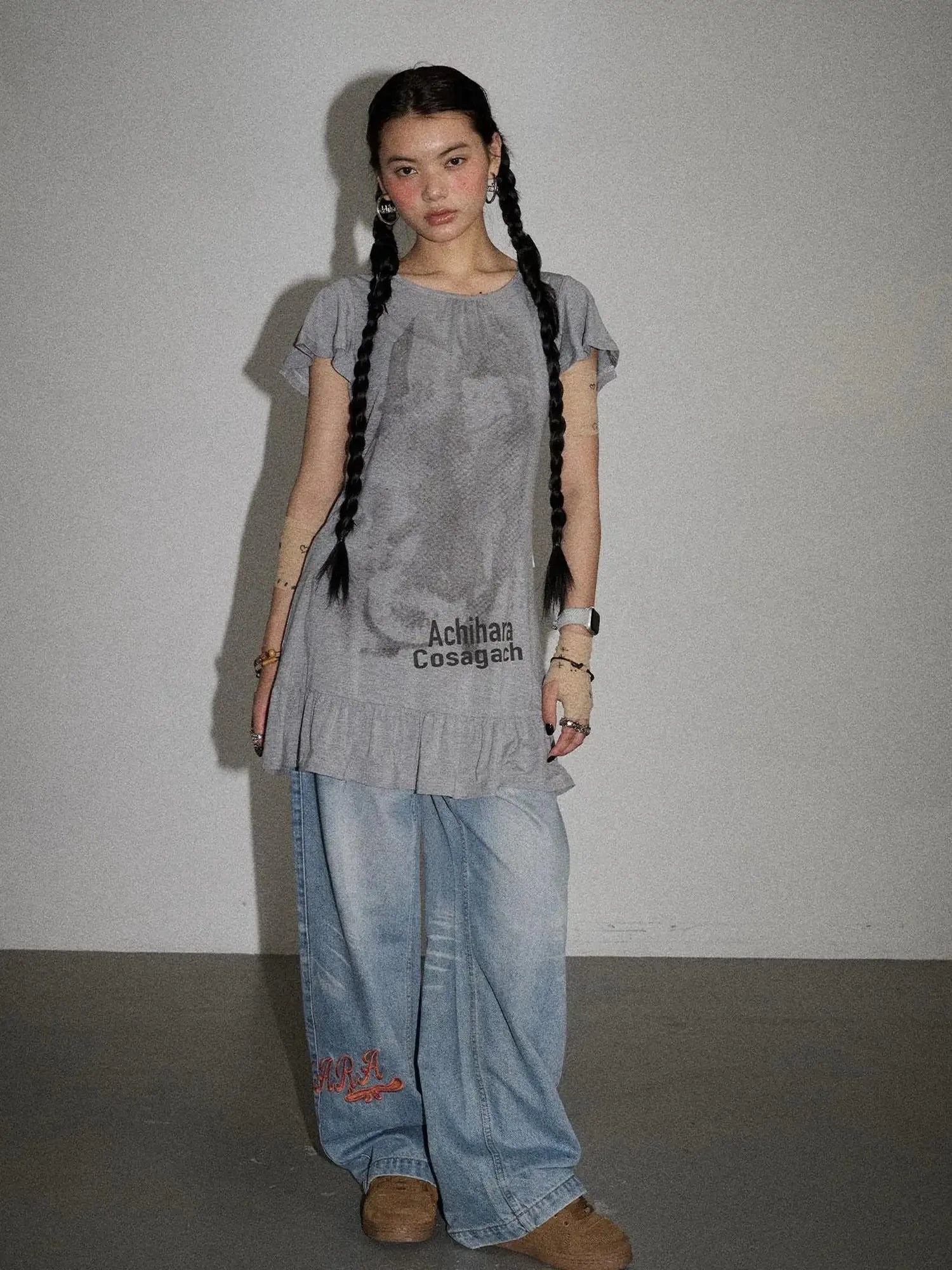 Summer Dream White Ruffle Hem T-shirt Dress