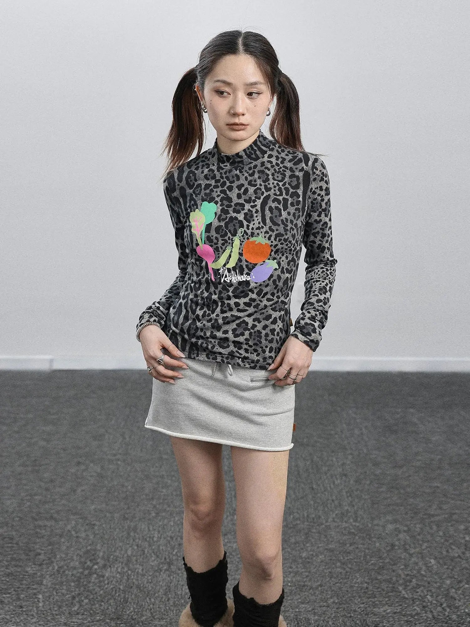 Summer Leopard Print Silk Blouse