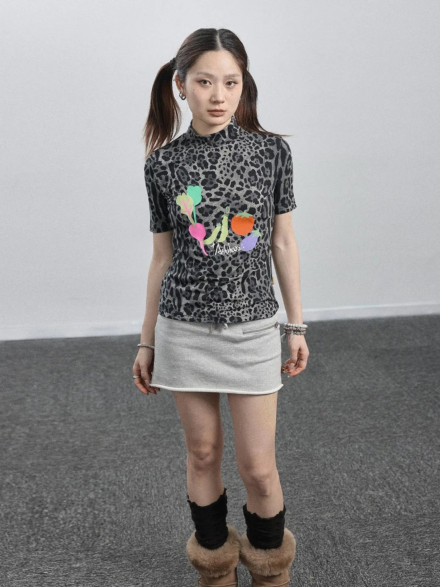 Summer Leopard Print Silk Blouse