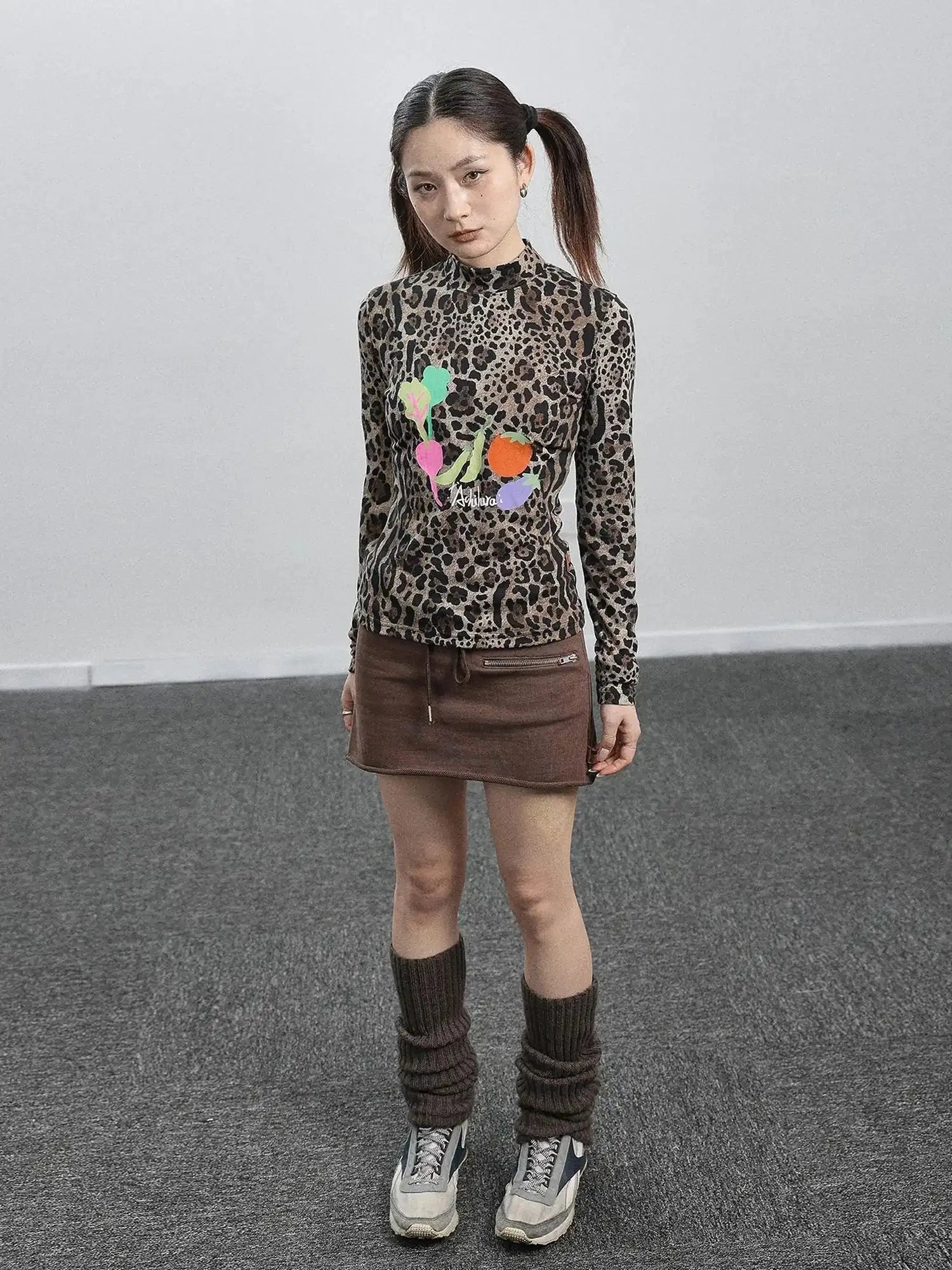 Summer Leopard Print Silk Blouse