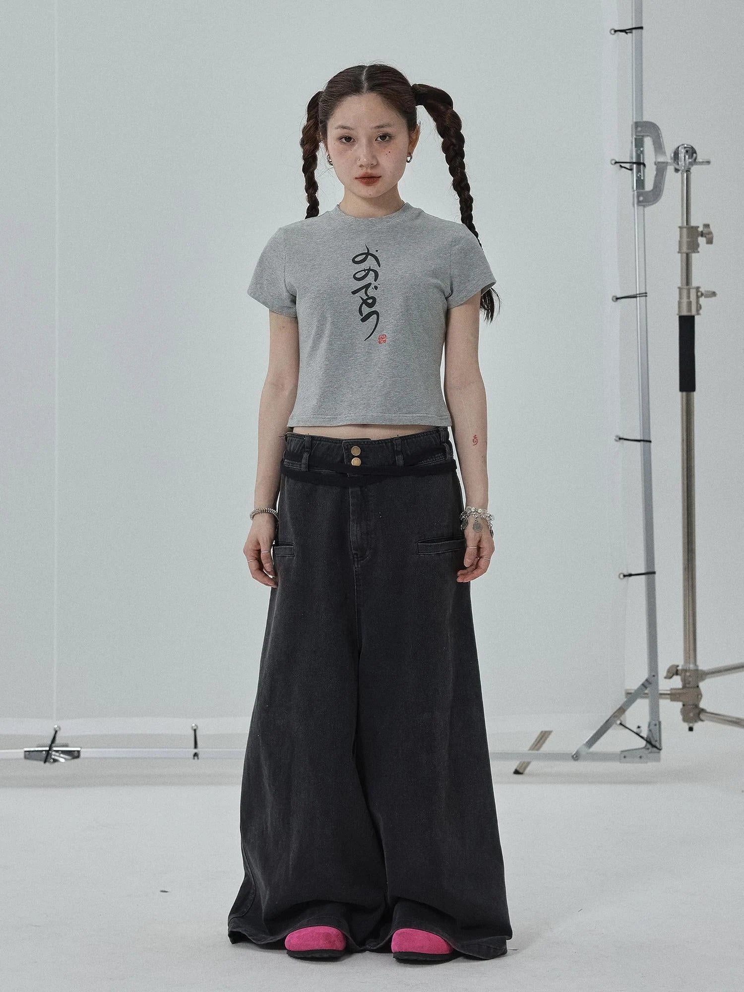Summer Slim Fit Tee With Calligraphy Blessing