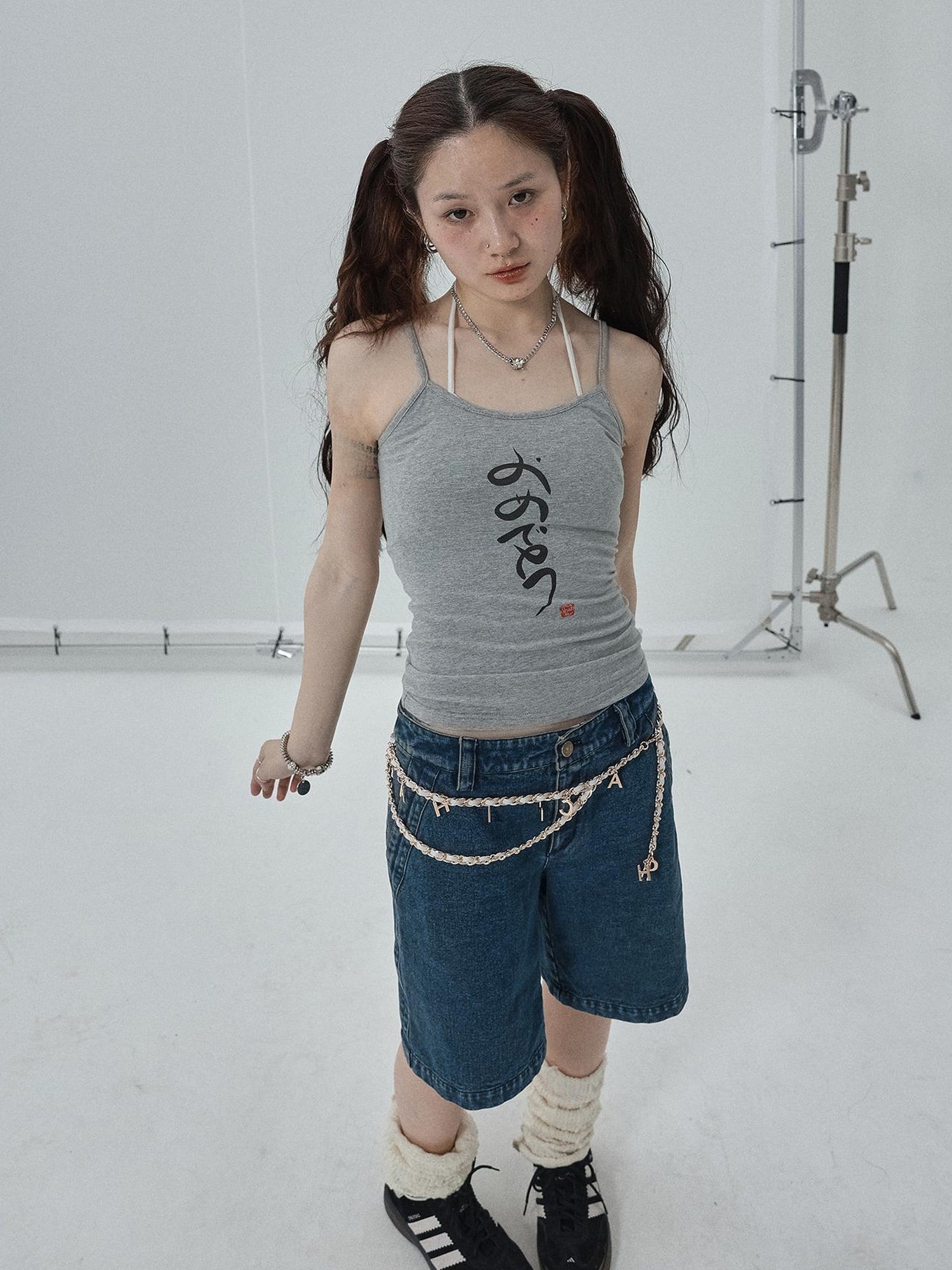 Achihara Summer Slim Fit Tee With Calligraphy Blessing