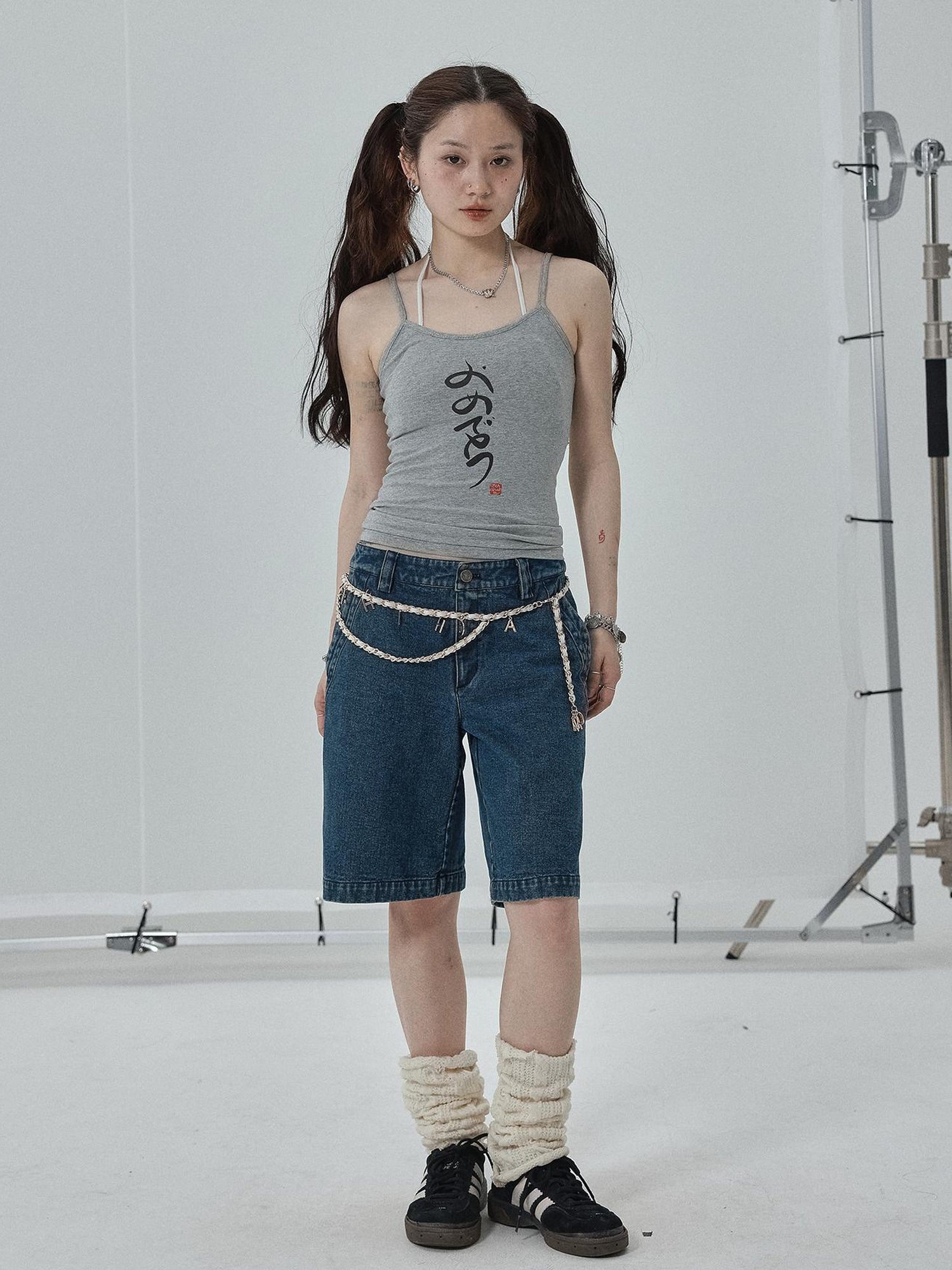 Achihara Summer Slim Fit Tee With Calligraphy Blessing
