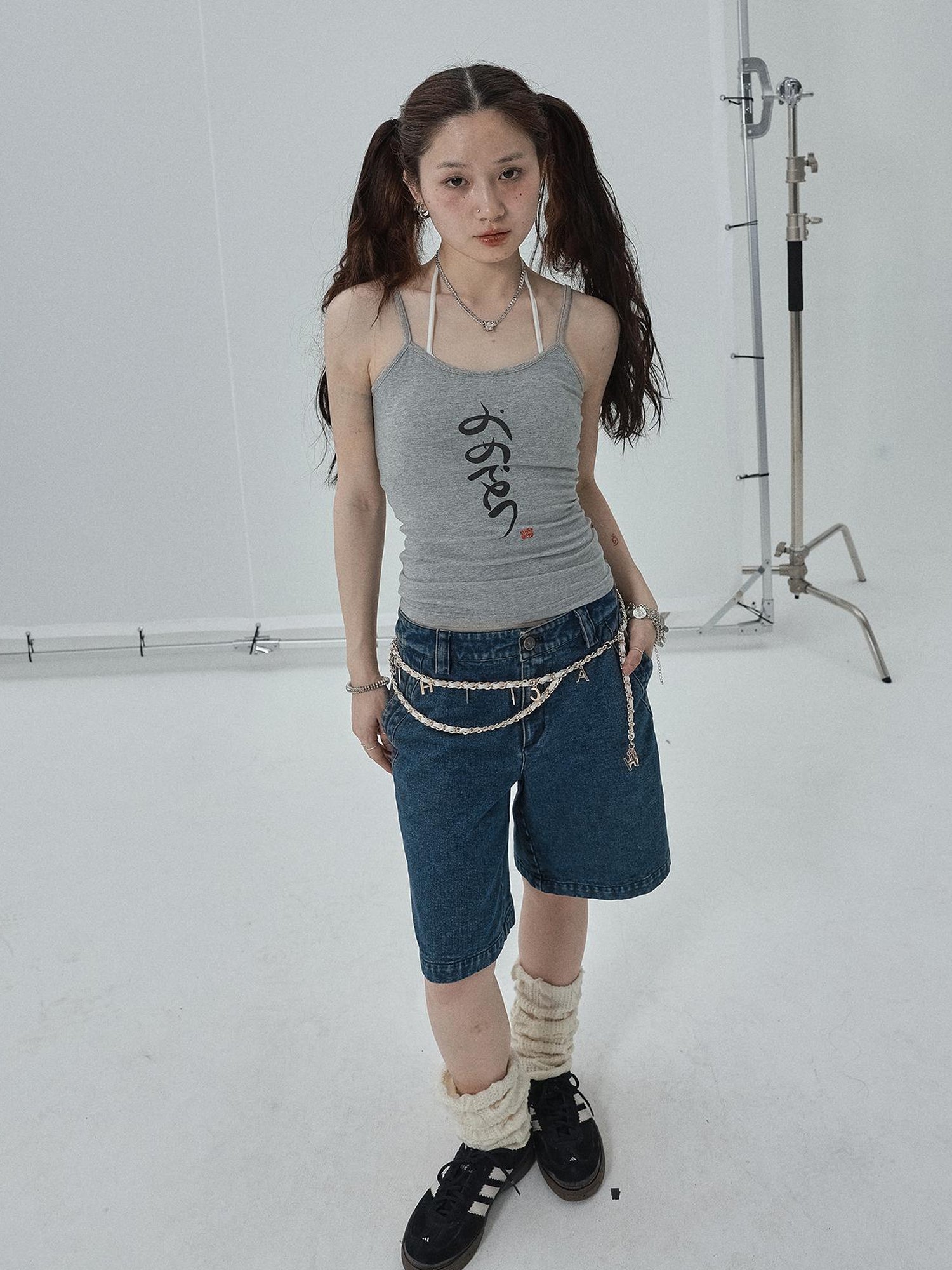 Achihara Summer Slim Fit Tee With Calligraphy Blessing