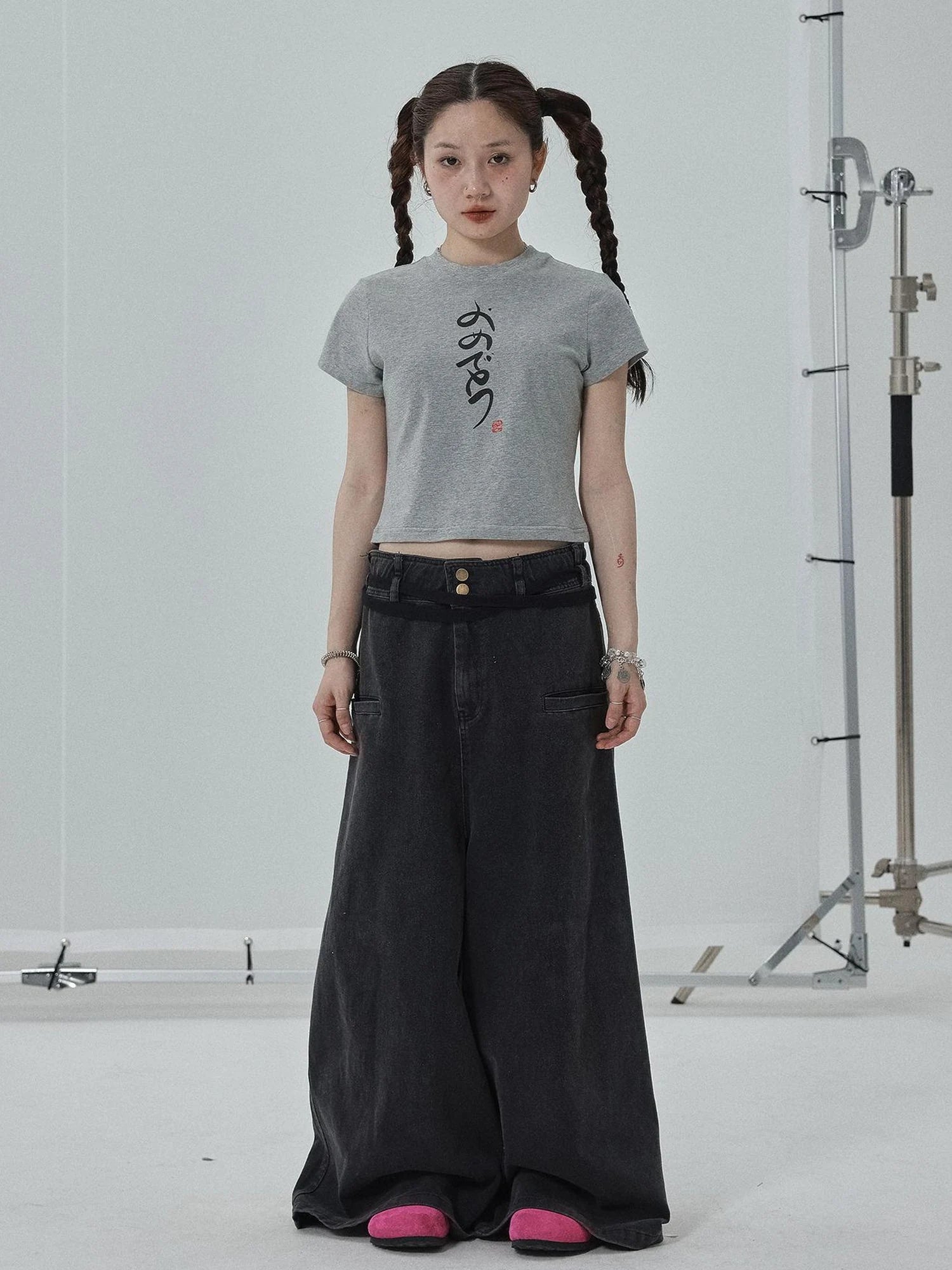 Summer Slim Fit Tee With Calligraphy Blessing
