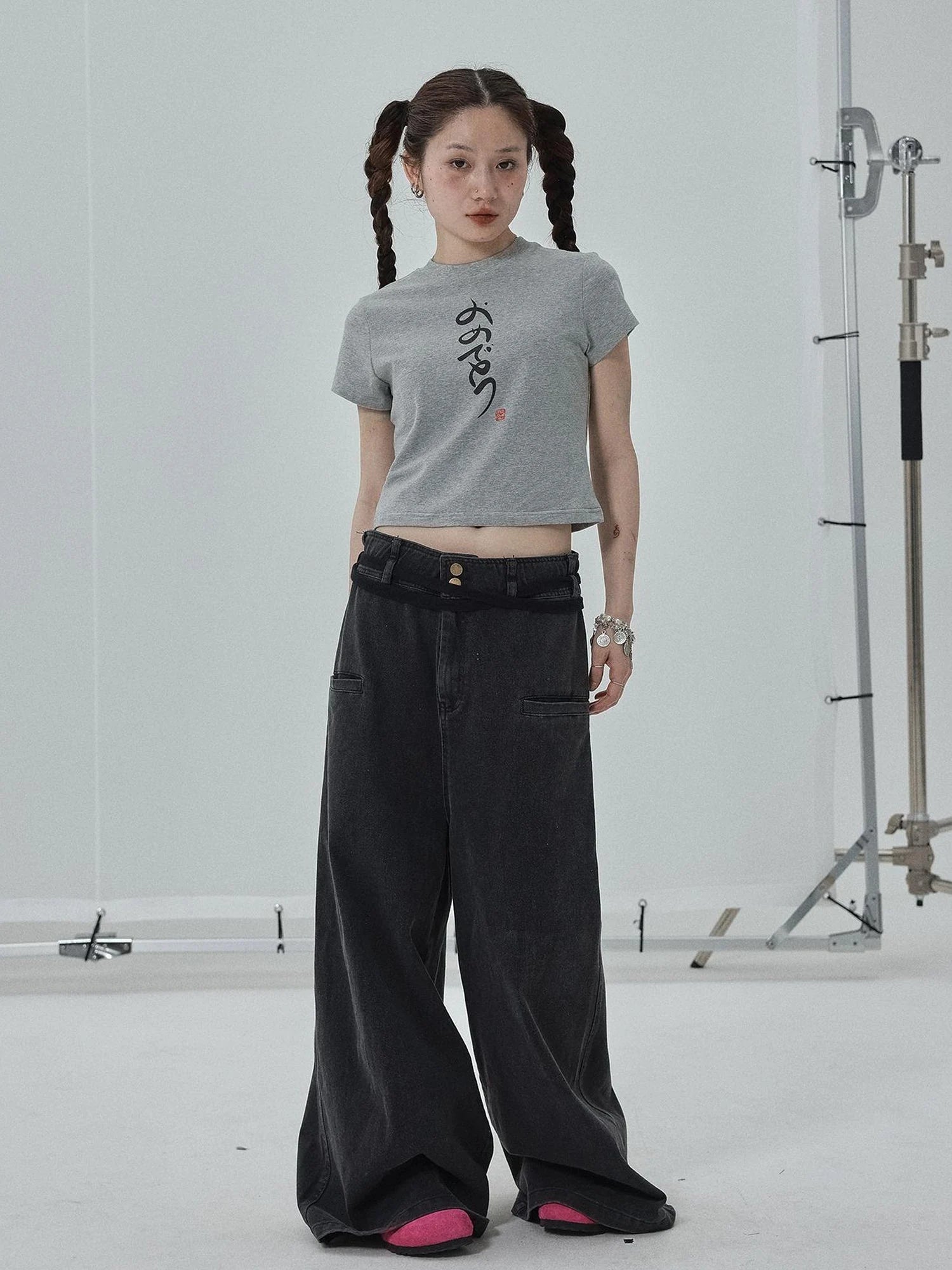 Summer Slim Fit Tee With Calligraphy Blessing