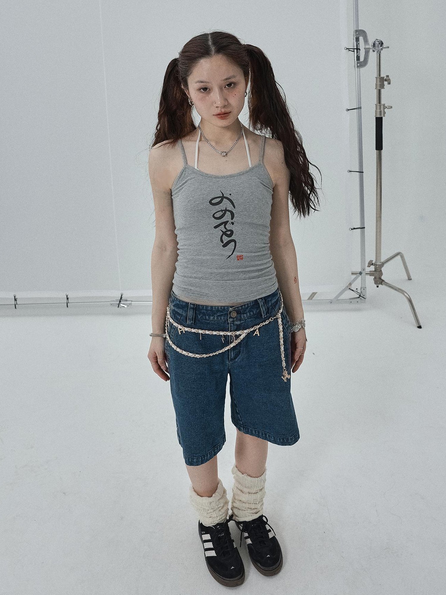 Achihara Summer Slim Fit Tee With Calligraphy Blessing