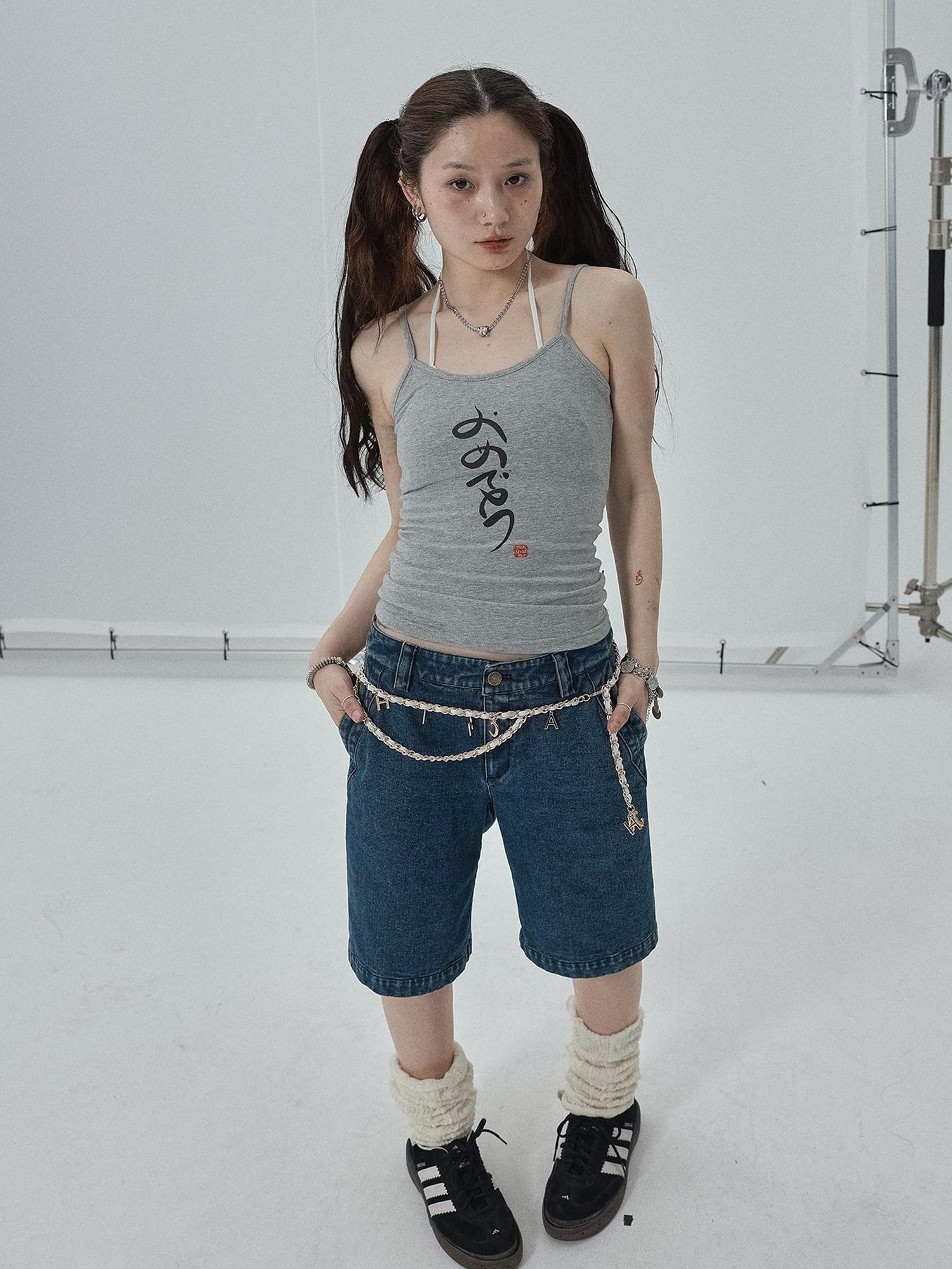 Achihara Summer Slim Fit Tee With Calligraphy Blessing
