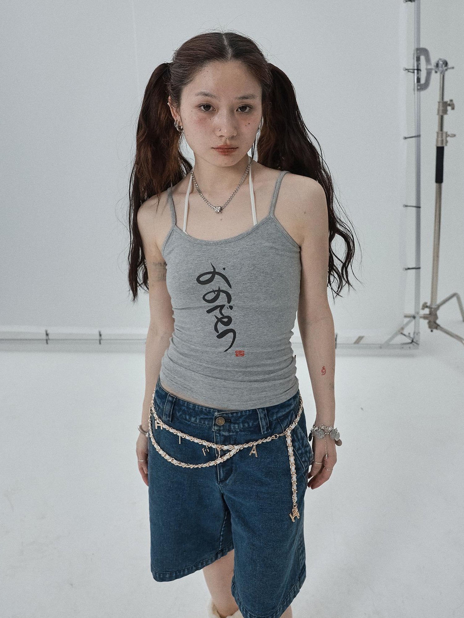 Achihara Summer Slim Fit Tee With Calligraphy Blessing