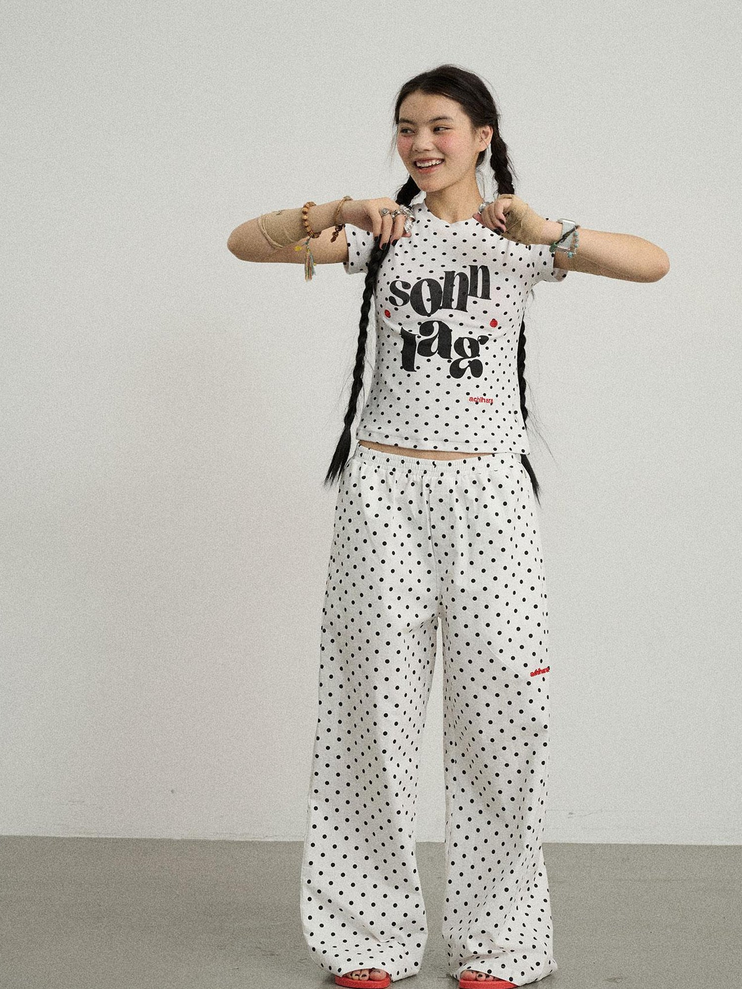 Achihara Sunday Polka Dot T-Shirt