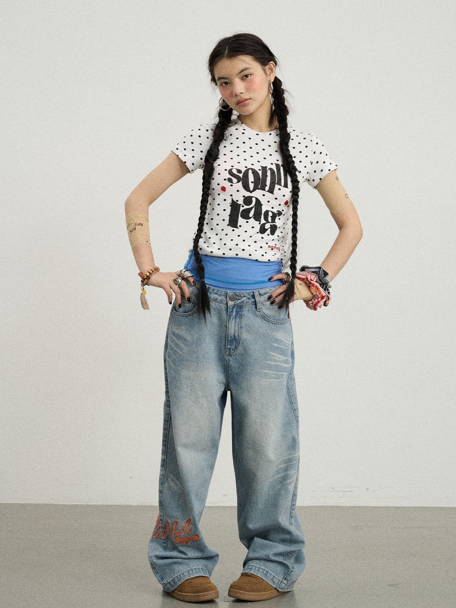 Achihara Sunday Polka Dot T-Shirt