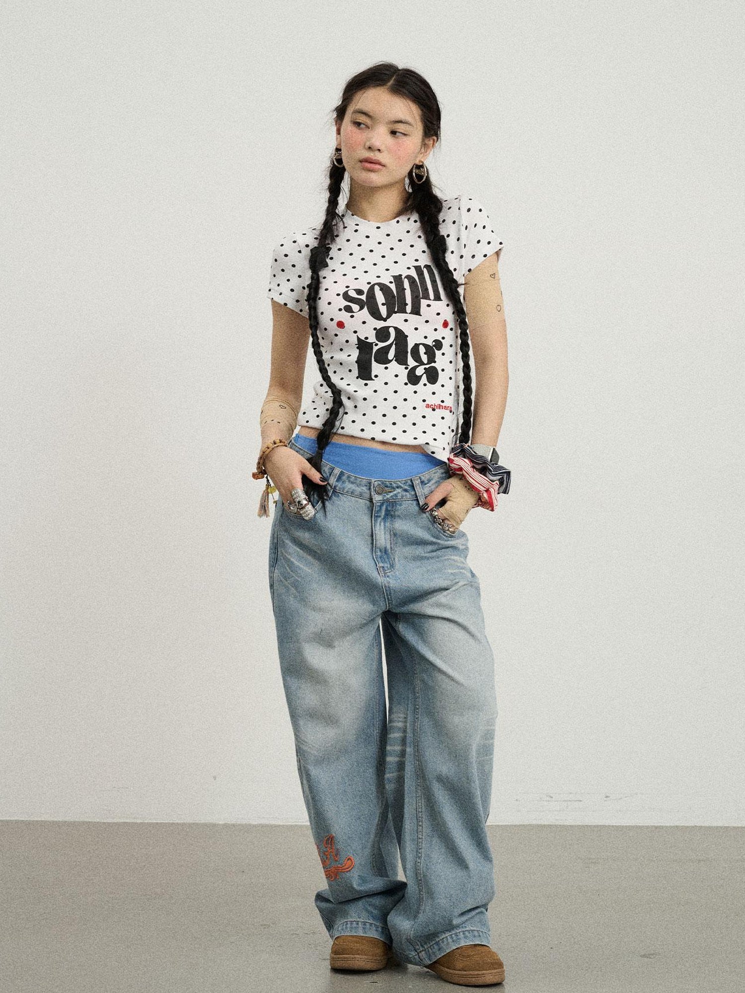 Achihara Sunday Polka Dot T-Shirt