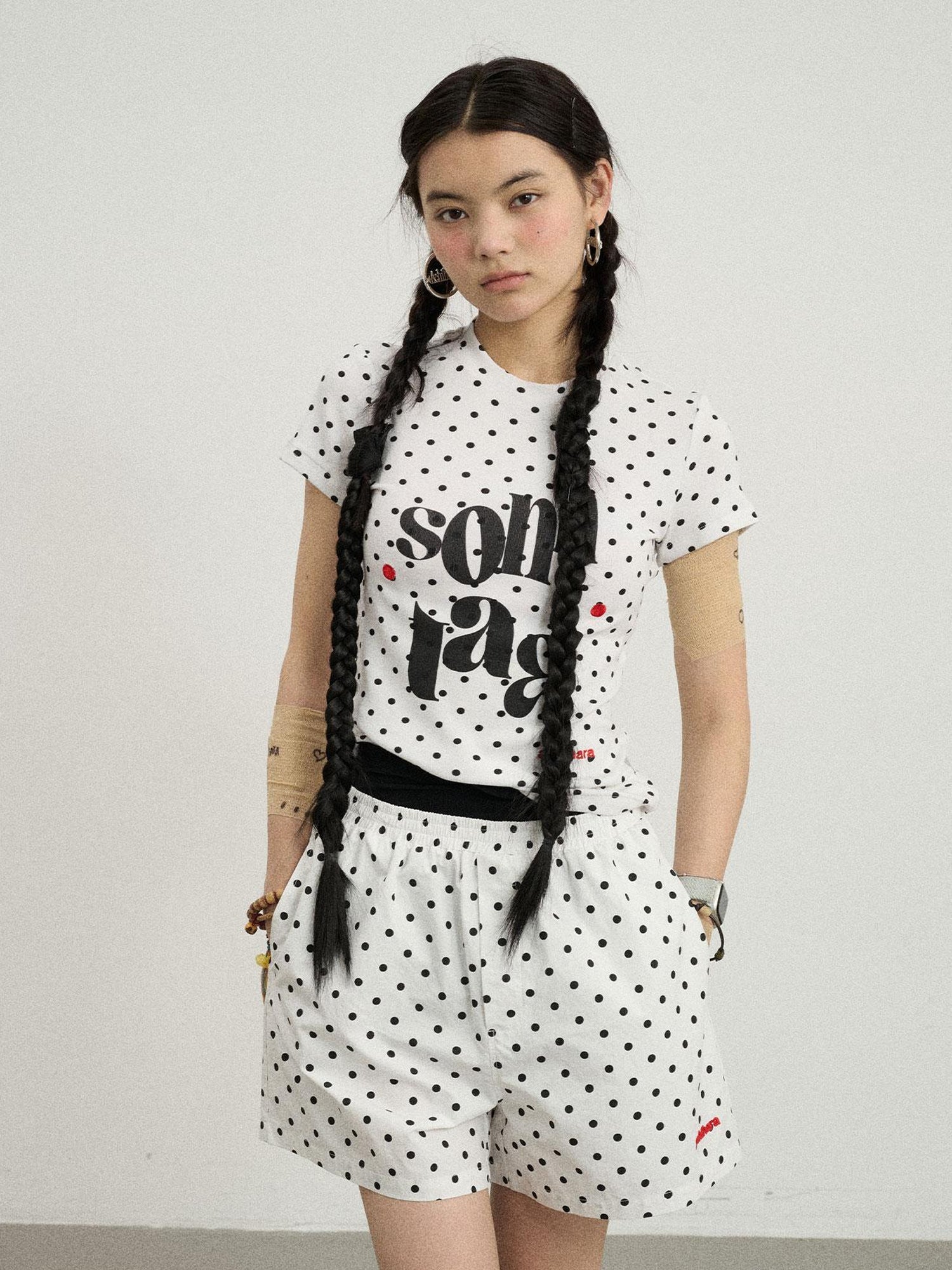 Achihara Sunday Polka Dot T-Shirt