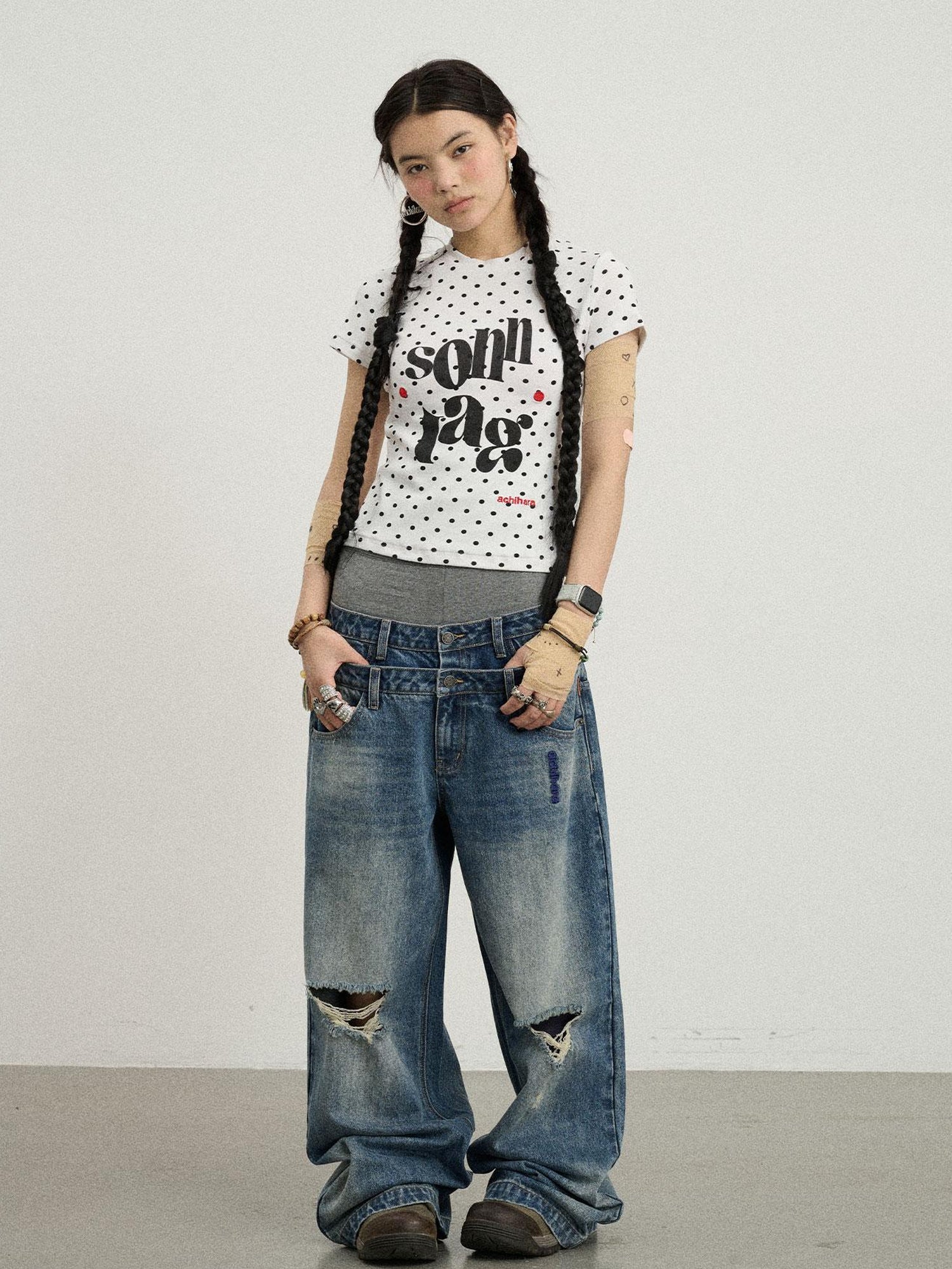 Achihara Sunday Polka Dot T-Shirt