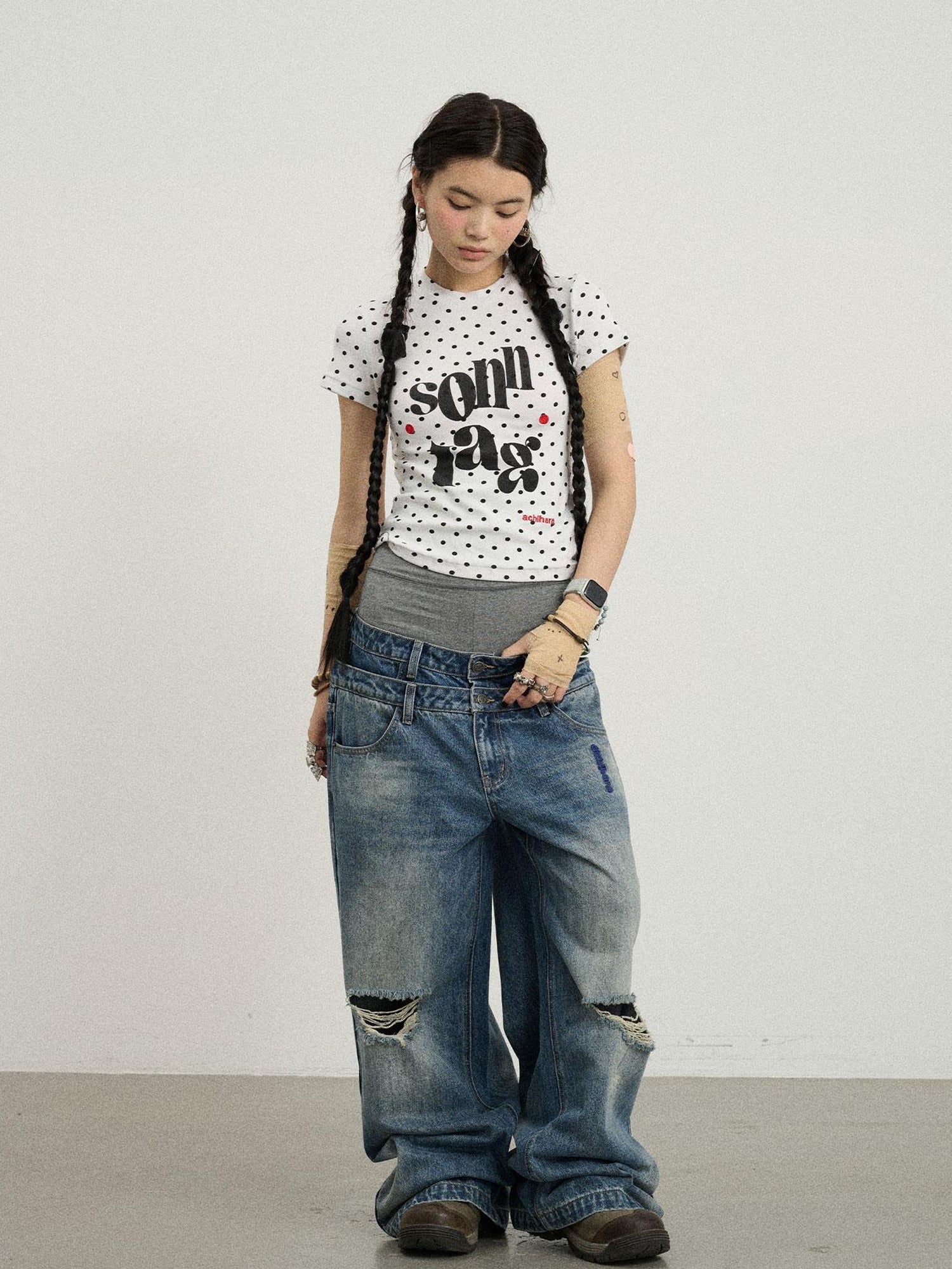 Achihara Sunday Polka Dot T-Shirt