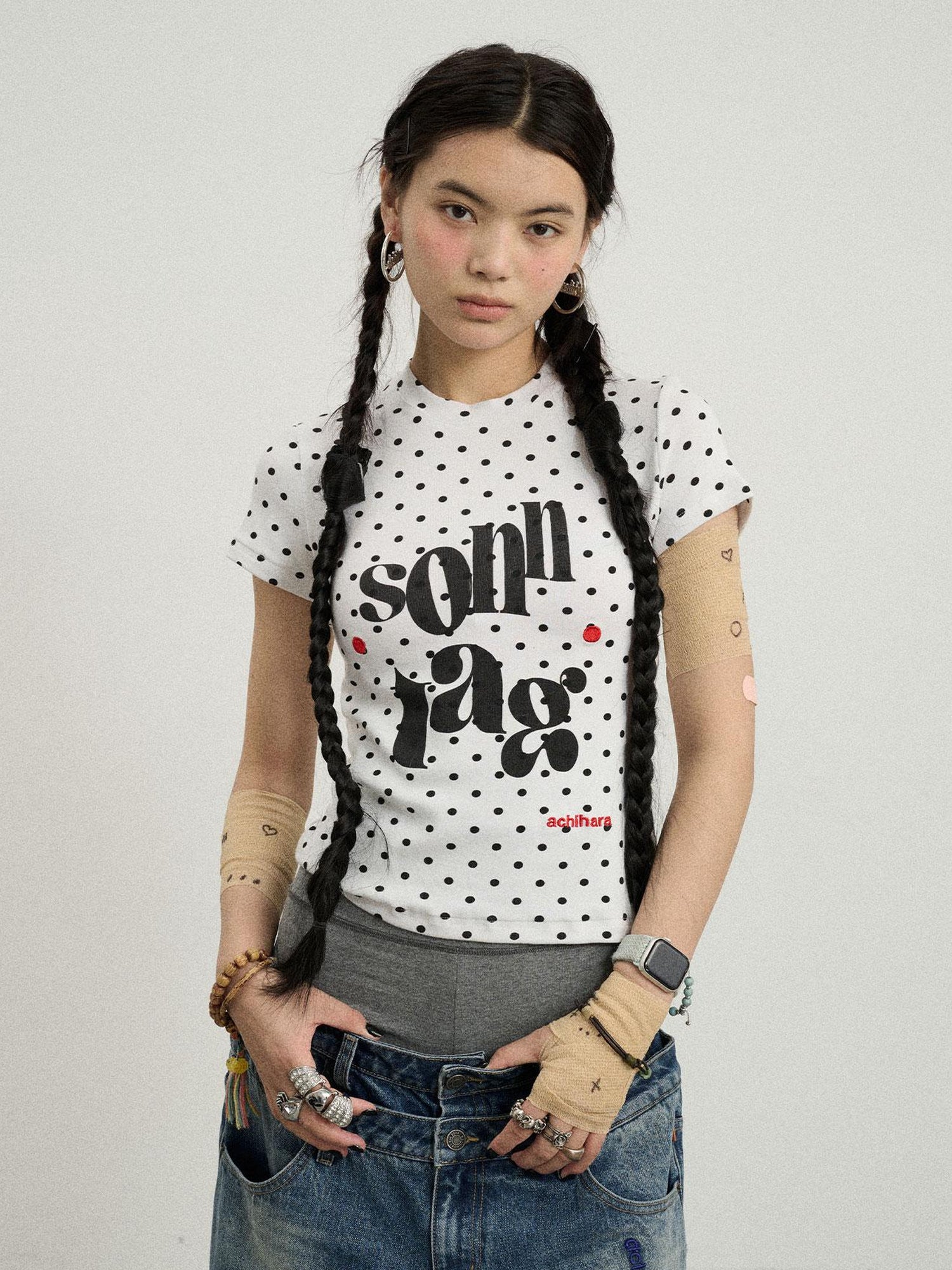 Achihara Sunday Polka Dot T-Shirt